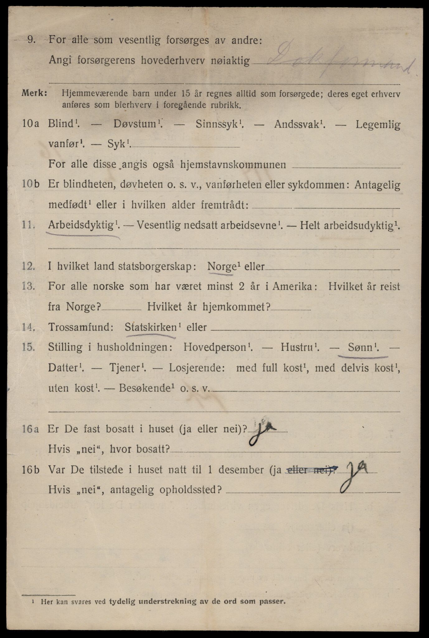 SAST, 1920 census for Stavanger, 1920, p. 65219