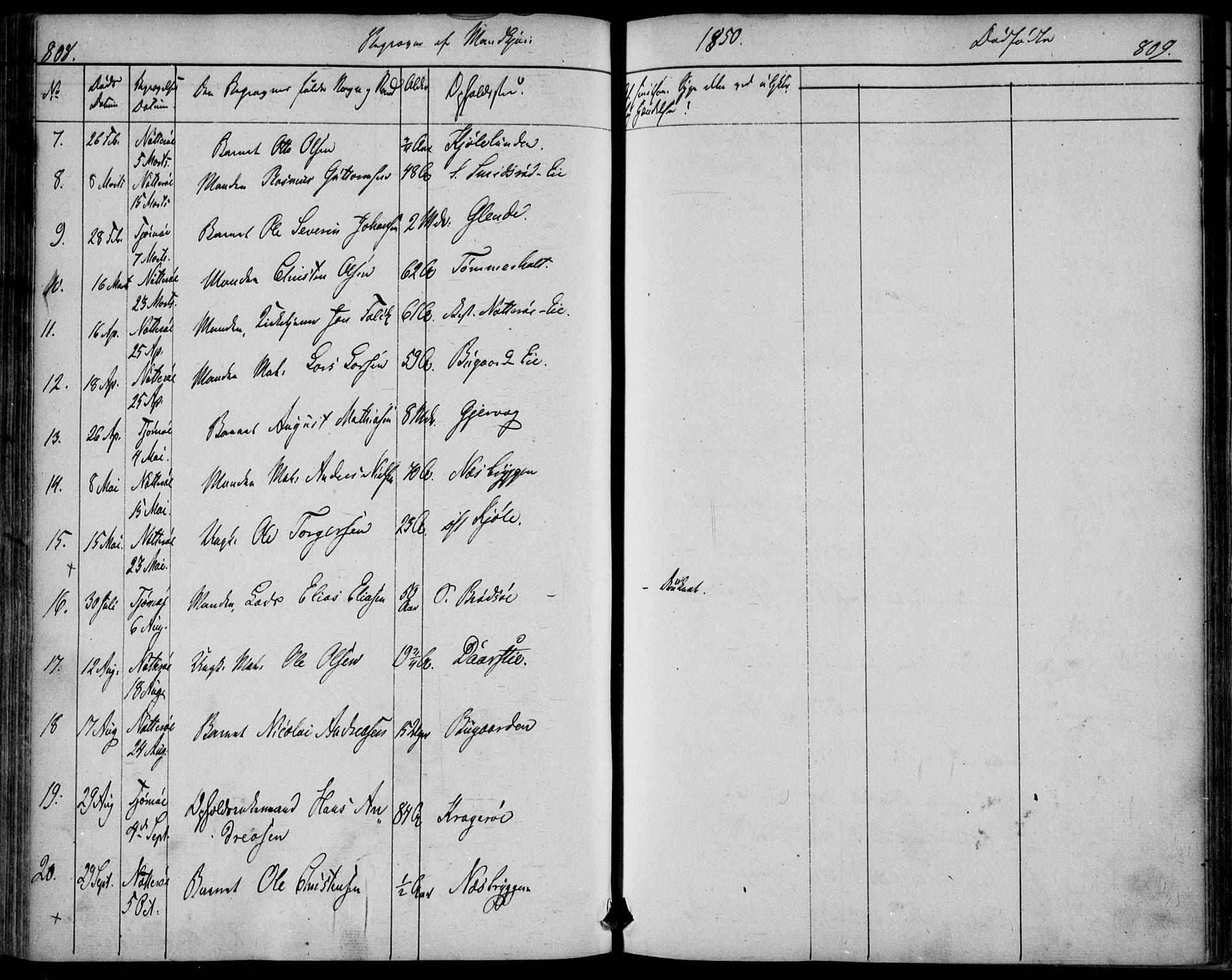 Nøtterøy kirkebøker, SAKO/A-354/F/Fa/L0005: Parish register (official) no. I 5, 1839-1852, p. 808-809