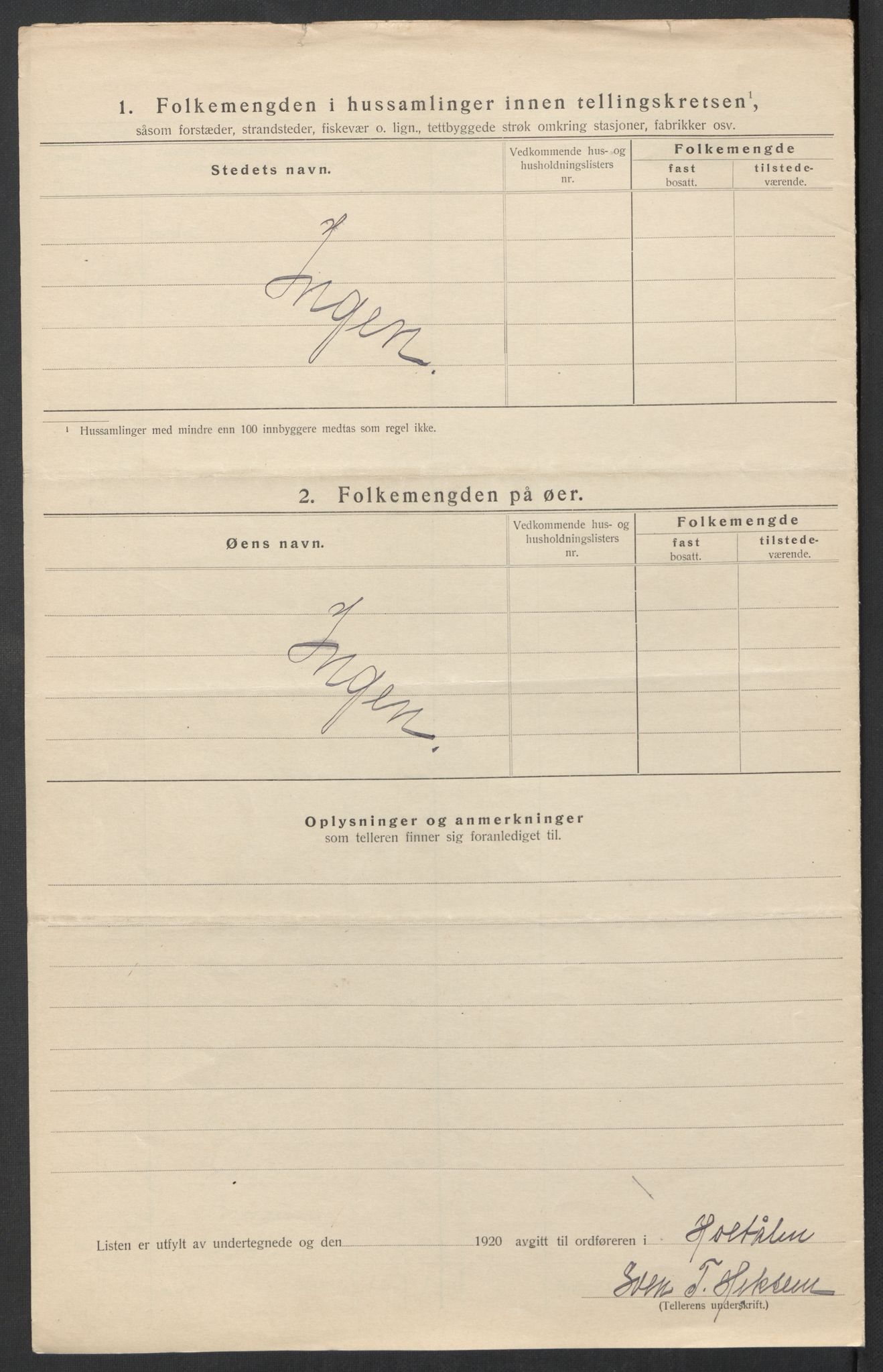 SAT, 1920 census for Haltdalen, 1920, p. 11