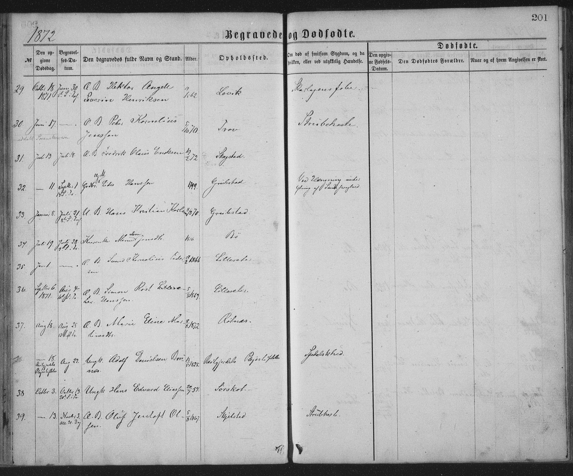 Ministerialprotokoller, klokkerbøker og fødselsregistre - Nordland, AV/SAT-A-1459/855/L0801: Parish register (official) no. 855A09, 1864-1874, p. 201