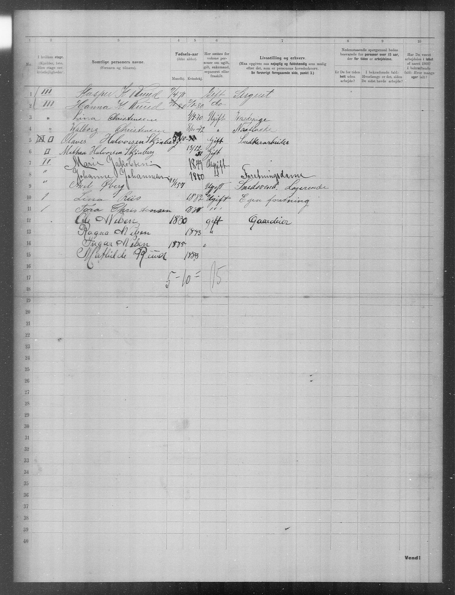 OBA, Municipal Census 1903 for Kristiania, 1903, p. 12590