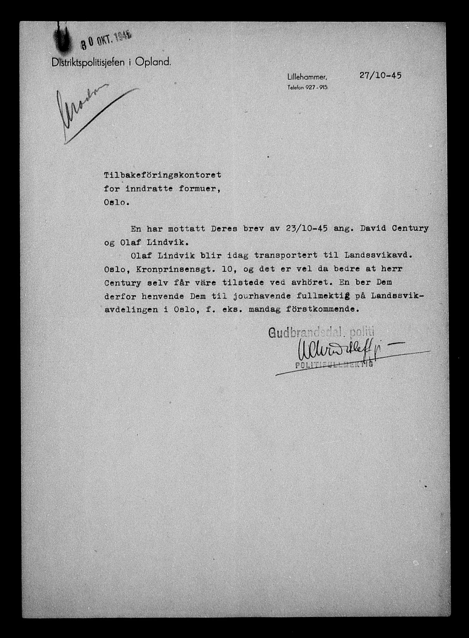 Justisdepartementet, Tilbakeføringskontoret for inndratte formuer, AV/RA-S-1564/H/Hc/Hcc/L0928: --, 1945-1947, p. 162