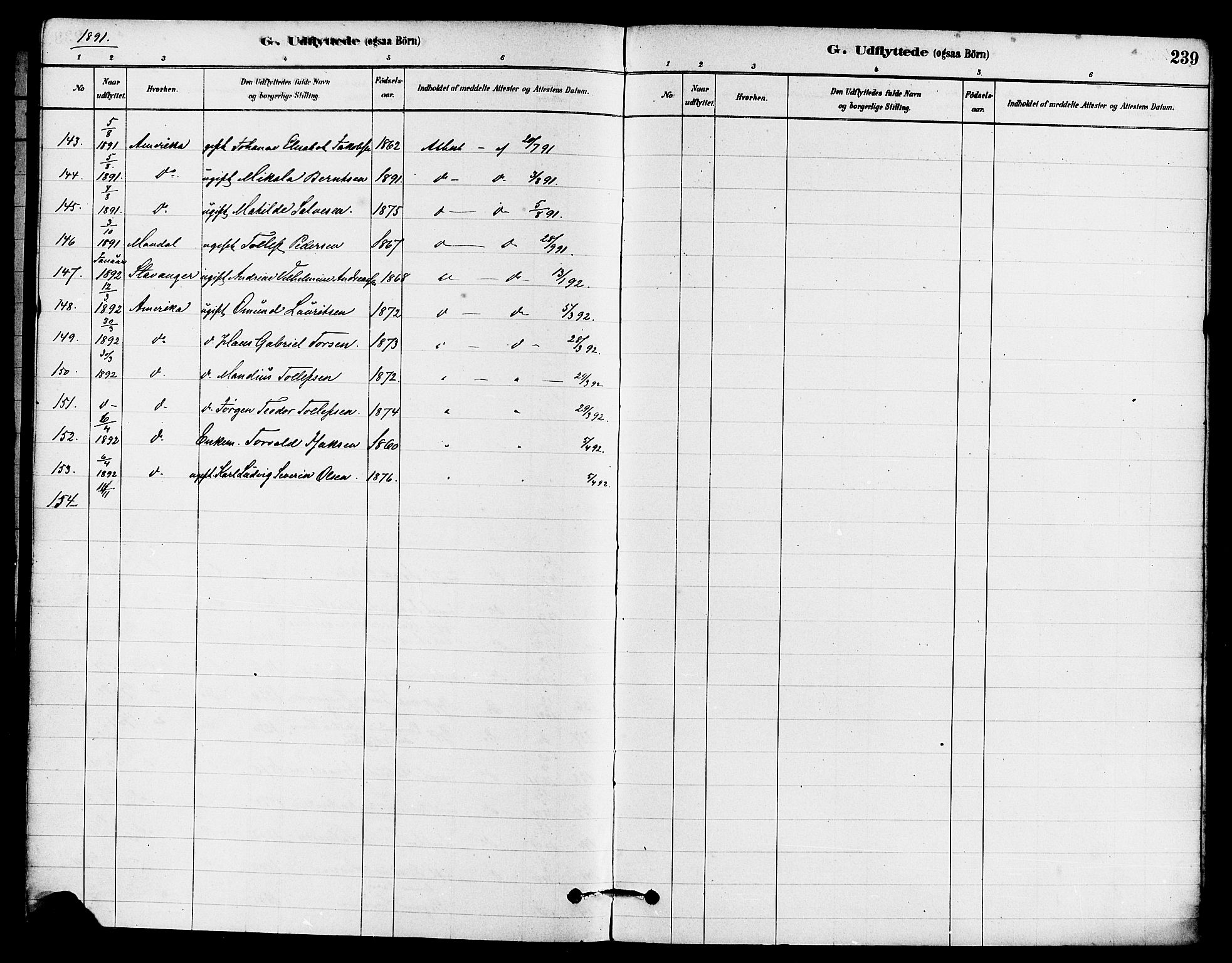 Eigersund sokneprestkontor, SAST/A-101807/S08/L0015: Parish register (official) no. A 15, 1879-1892, p. 239