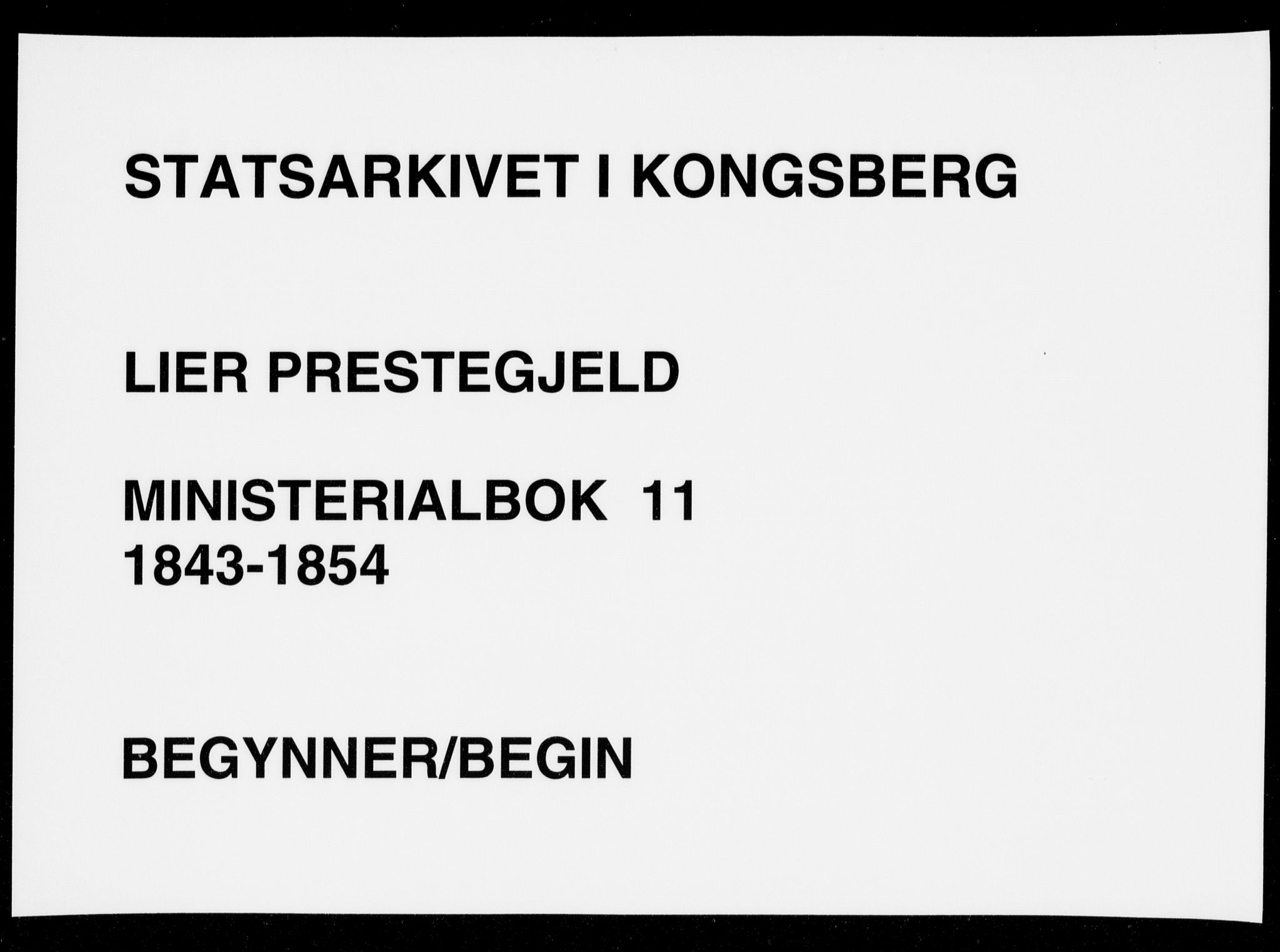 Lier kirkebøker, AV/SAKO-A-230/F/Fa/L0011: Parish register (official) no. I 11, 1843-1854