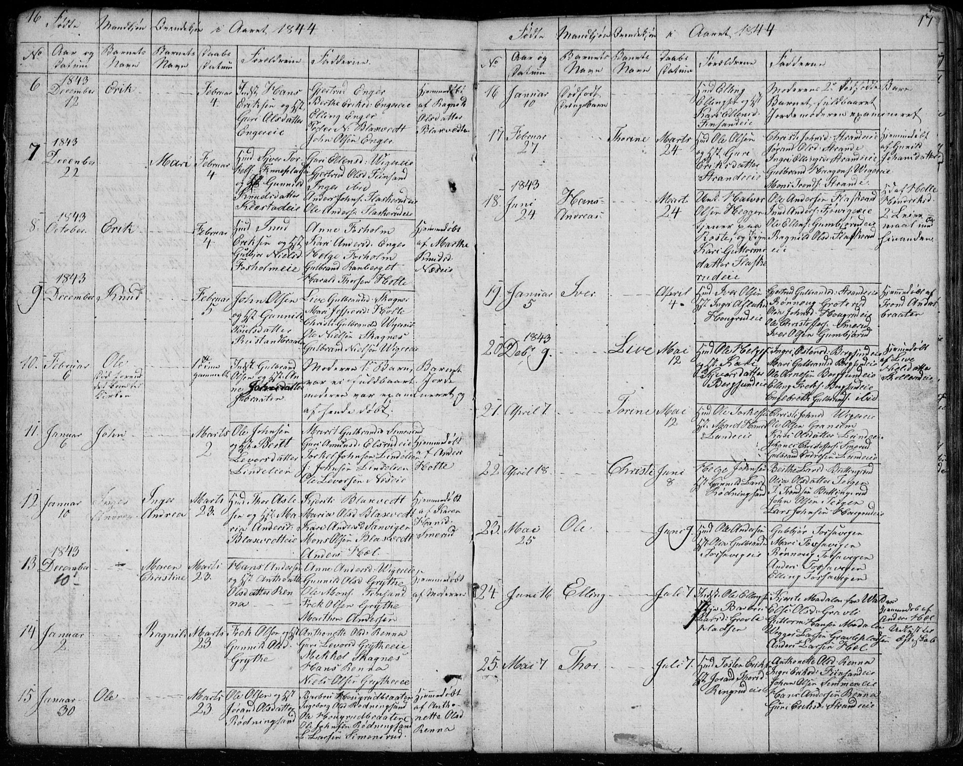 Ådal kirkebøker, AV/SAKO-A-248/G/Ga/L0002: Parish register (copy) no. I 2, 1840-1861, p. 16-17