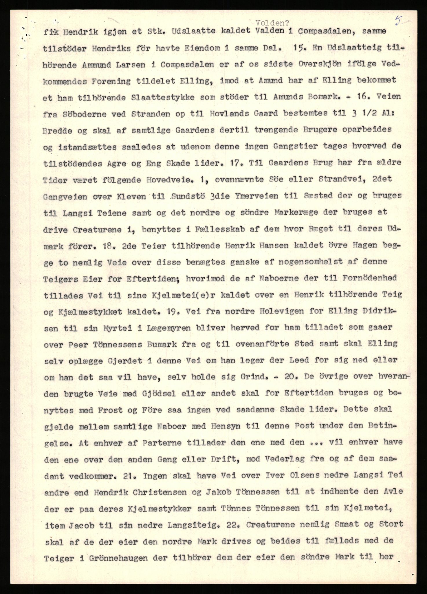 Statsarkivet i Stavanger, AV/SAST-A-101971/03/Y/Yj/L0040: Avskrifter sortert etter gårdnavn: Hovland i Egersun - Hustveit, 1750-1930, p. 84