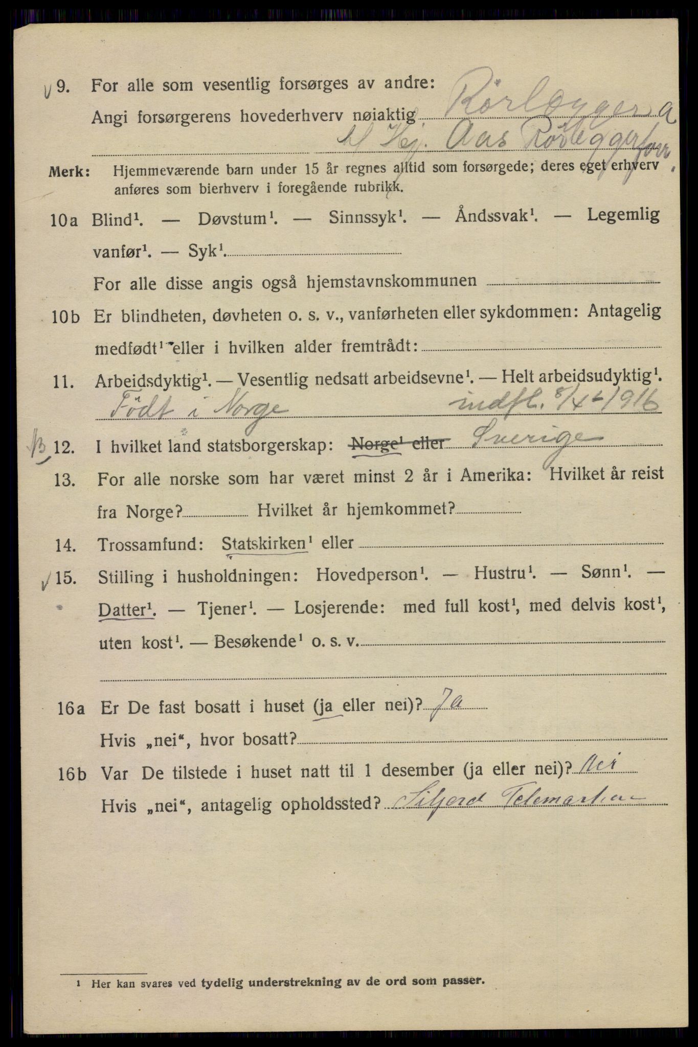 SAO, 1920 census for Kristiania, 1920, p. 560184