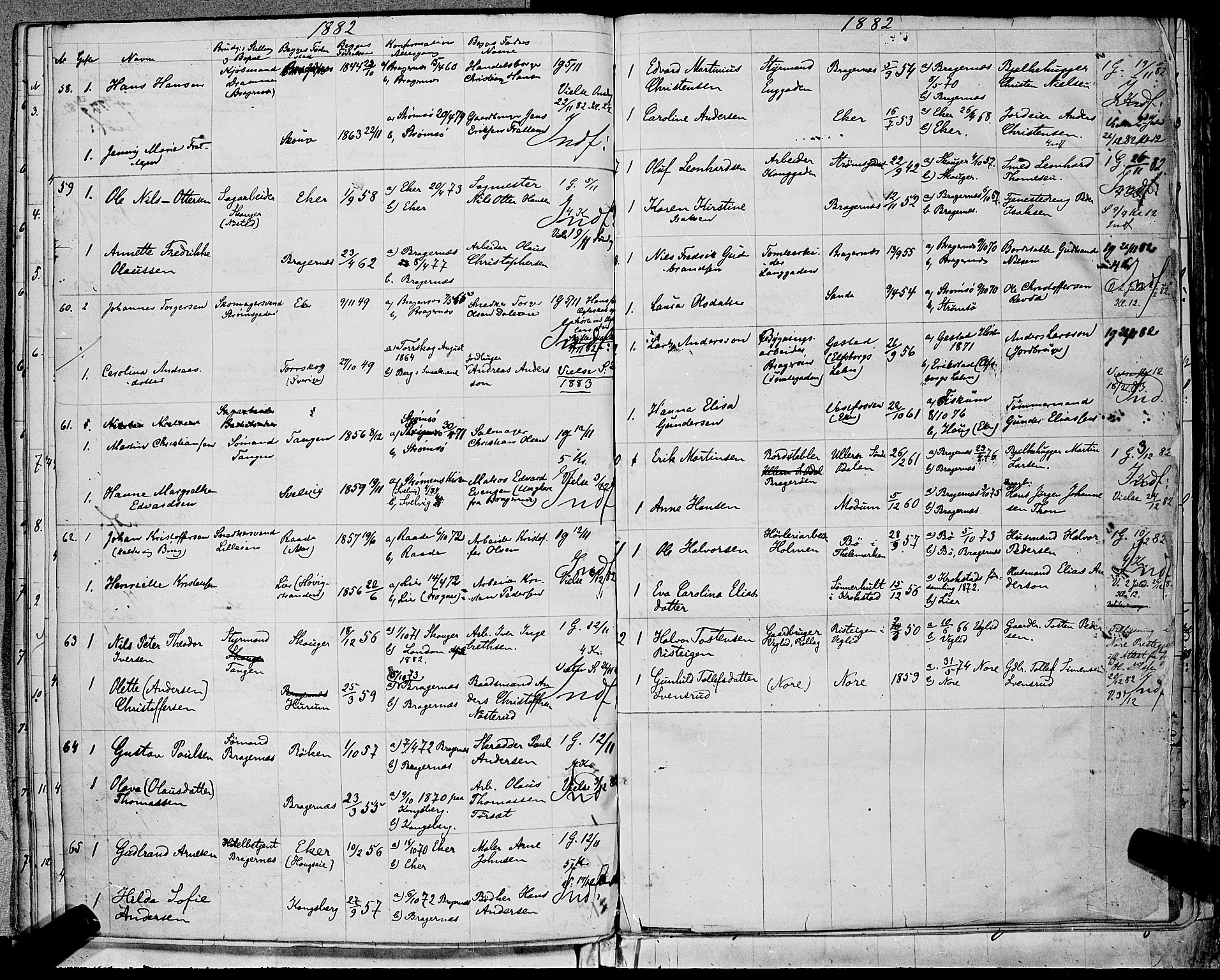 Bragernes kirkebøker, AV/SAKO-A-6/H/Ha/L0007: Banns register no. 7, 1873-1886