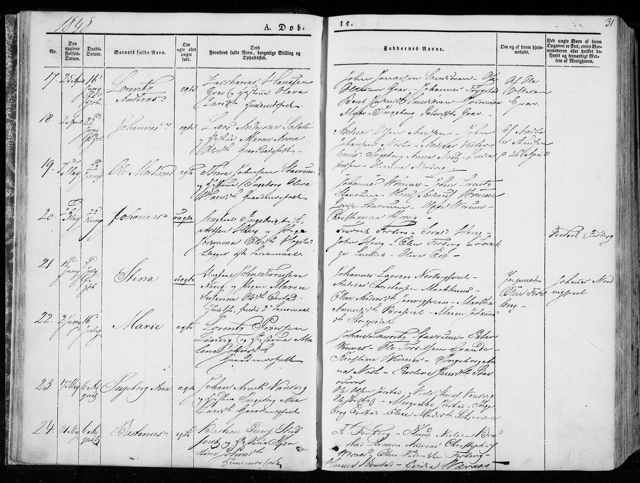 Ministerialprotokoller, klokkerbøker og fødselsregistre - Nord-Trøndelag, SAT/A-1458/722/L0218: Parish register (official) no. 722A05, 1843-1868, p. 31