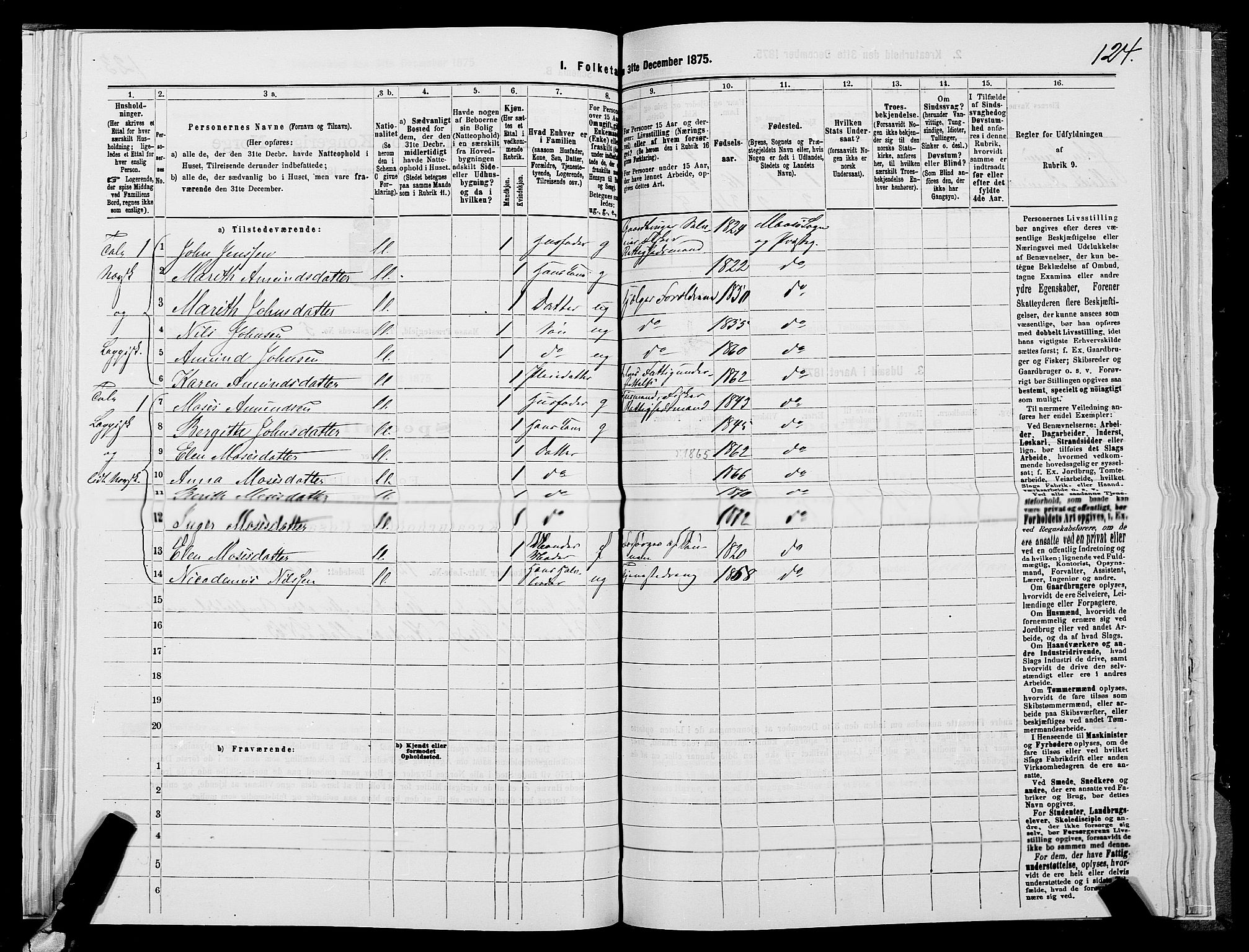 SATØ, 1875 census for 2018P Måsøy, 1875, p. 1124