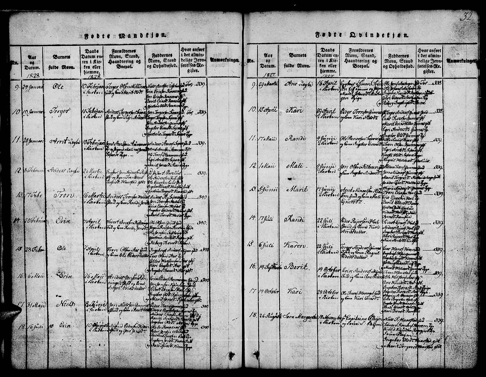 Ministerialprotokoller, klokkerbøker og fødselsregistre - Sør-Trøndelag, SAT/A-1456/674/L0874: Parish register (copy) no. 674C01, 1816-1860, p. 32
