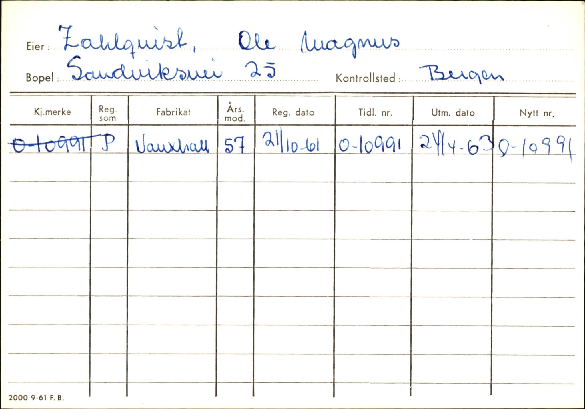 Statens vegvesen, Hordaland vegkontor, AV/SAB-A-5201/2/Hb/L0037: O-eierkort W-P, 1920-1971, p. 1001