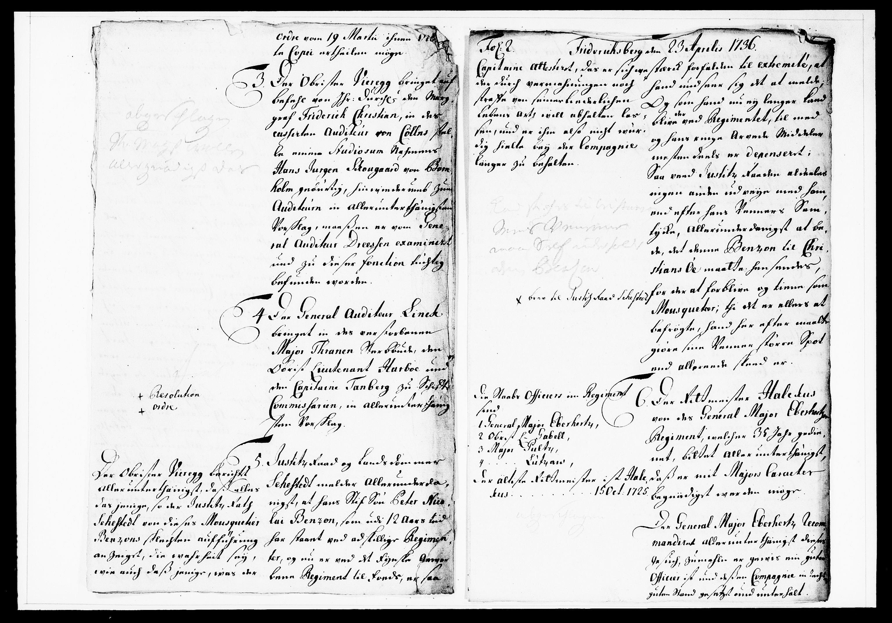 Krigskollegiet, Krigskancelliet, DRA/A-0006/-/1130-1137: Refererede sager, 1736, p. 152
