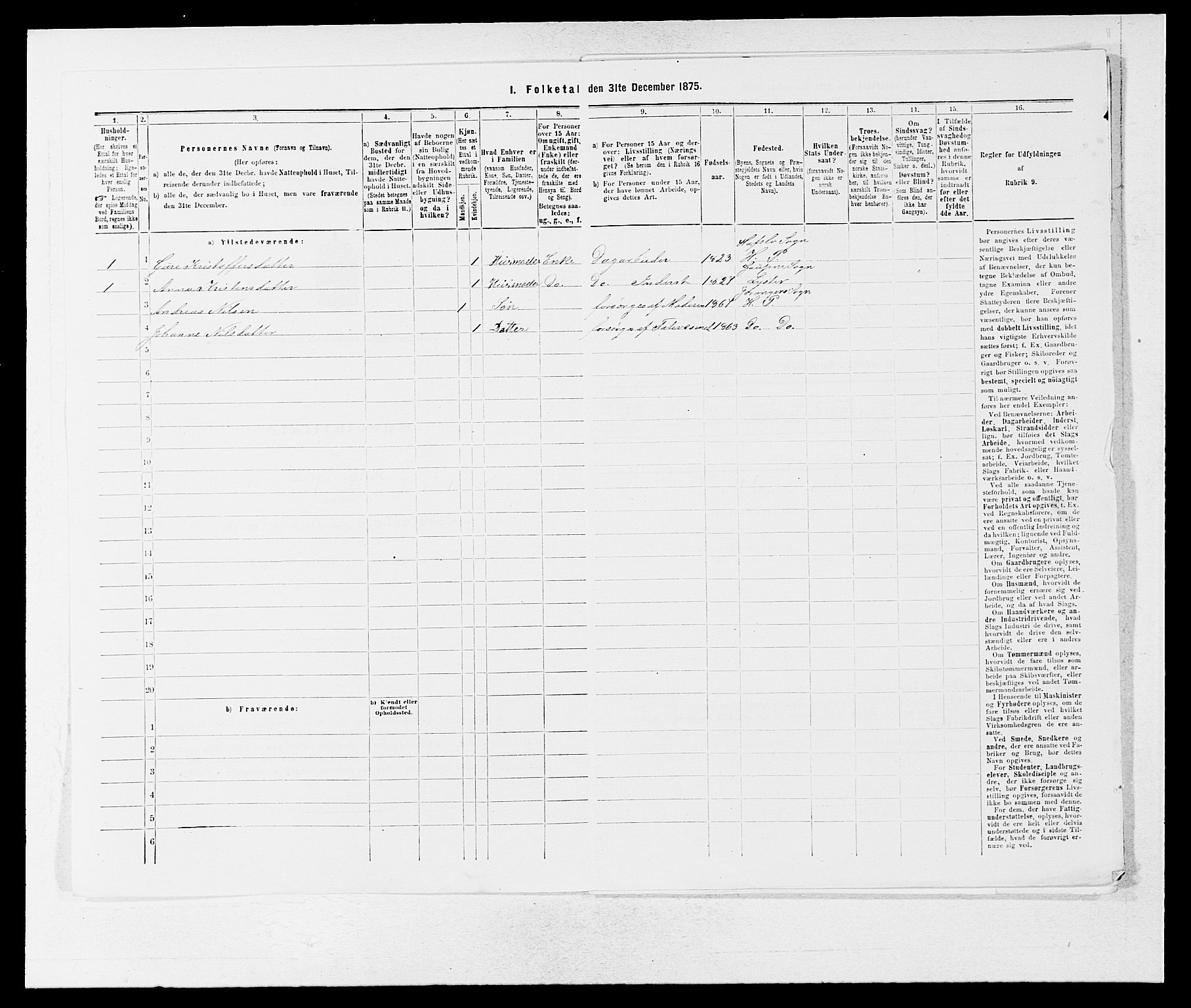 SAB, 1875 census for 1425P Hafslo, 1875, p. 801