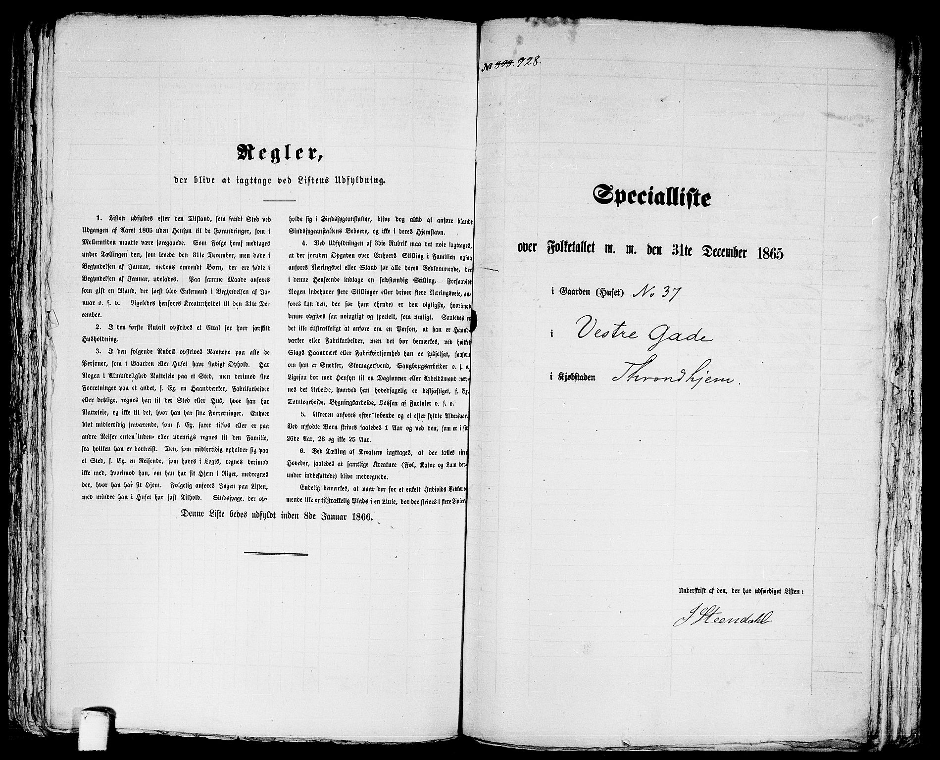RA, 1865 census for Trondheim, 1865, p. 1935
