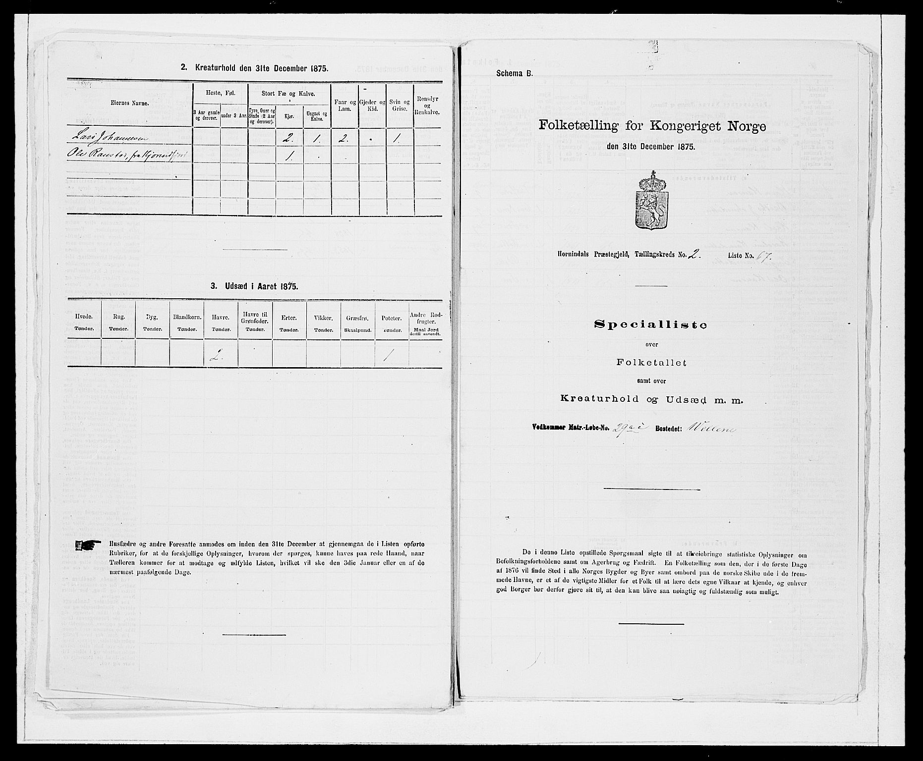 SAB, 1875 Census for 1444P Hornindal, 1875, p. 269