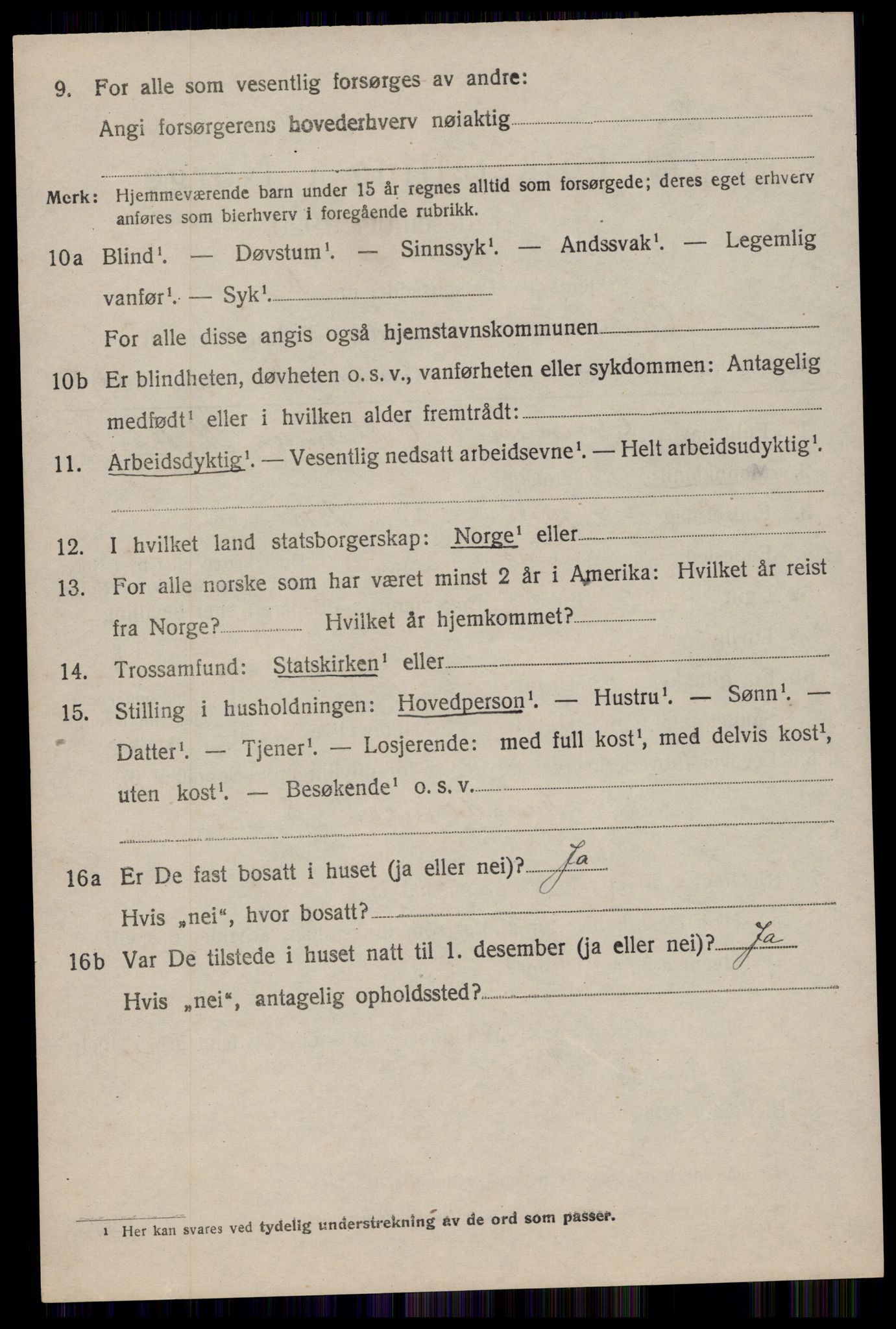 SAST, 1920 census for Ogna, 1920, p. 3006