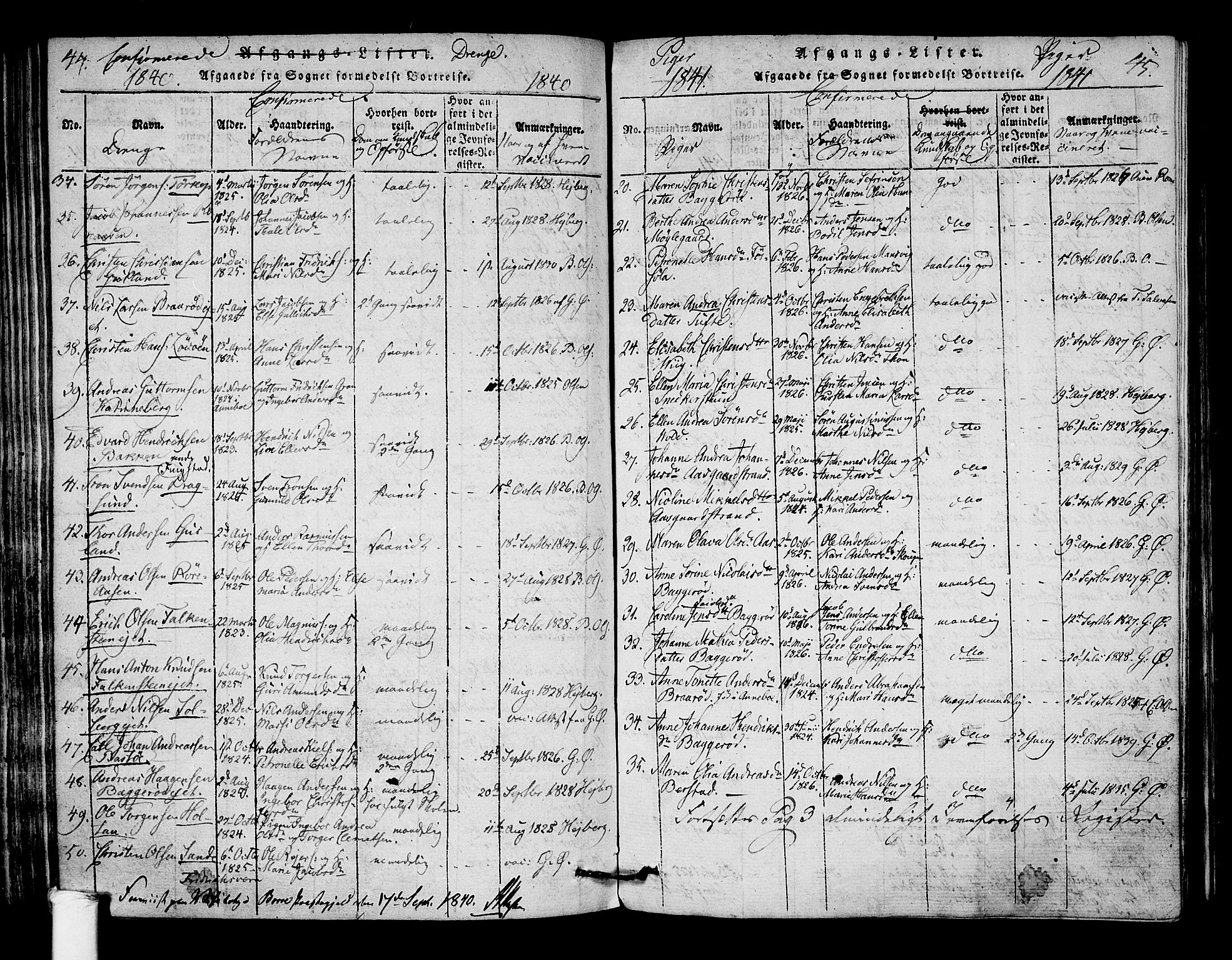 Borre kirkebøker, AV/SAKO-A-338/F/Fa/L0004: Parish register (official) no. I 4, 1815-1845, p. 44-45