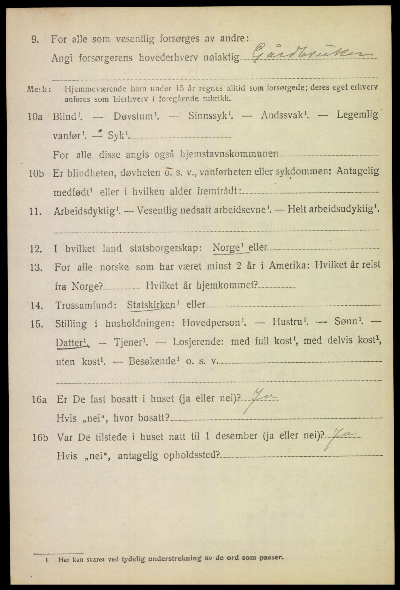 SAH, 1920 census for Brandval, 1920, p. 2991