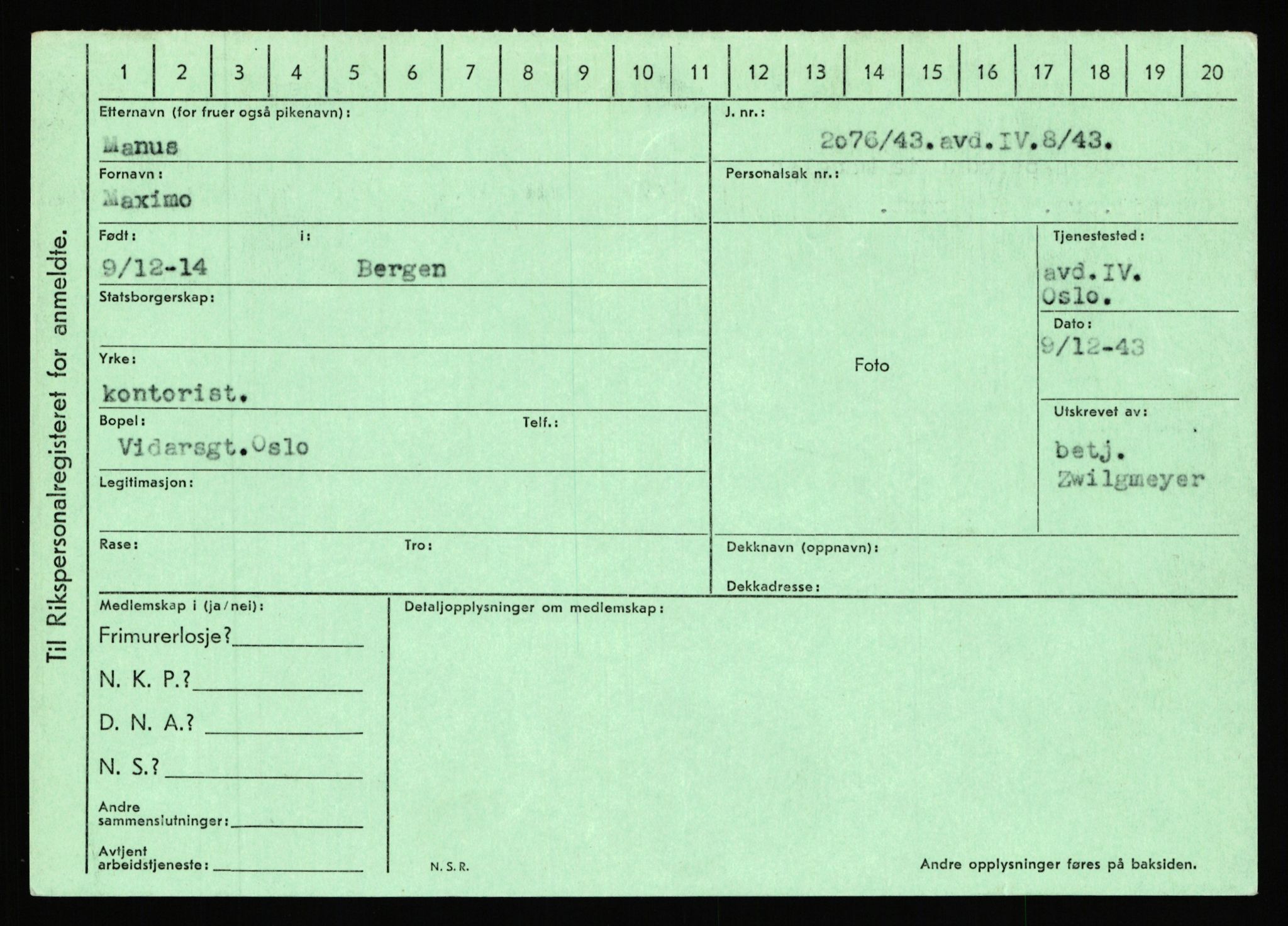 Statspolitiet - Hovedkontoret / Osloavdelingen, AV/RA-S-1329/C/Ca/L0010: Lind - Moksnes, 1943-1945, p. 2695