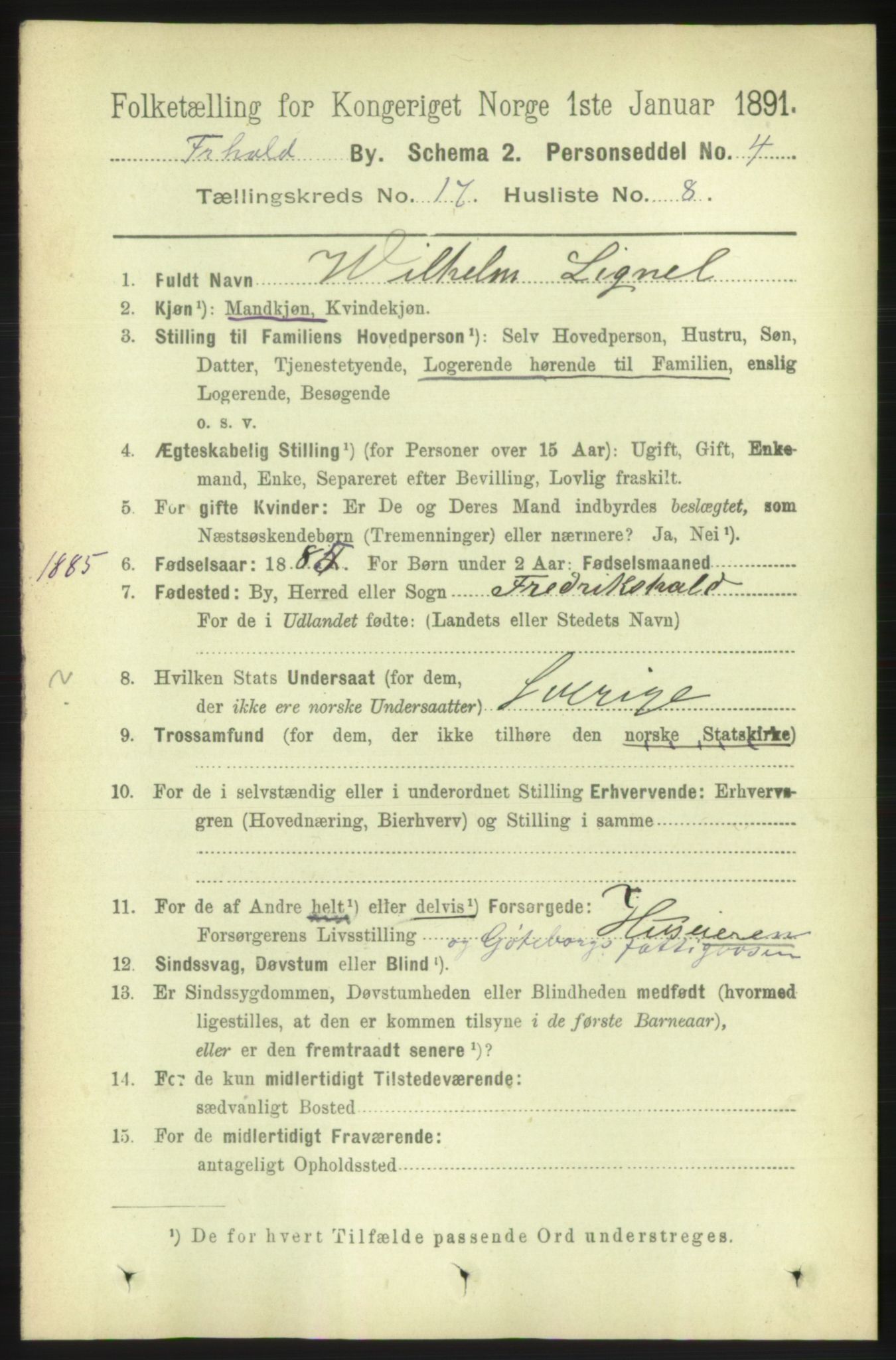 RA, 1891 census for 0101 Fredrikshald, 1891, p. 10942