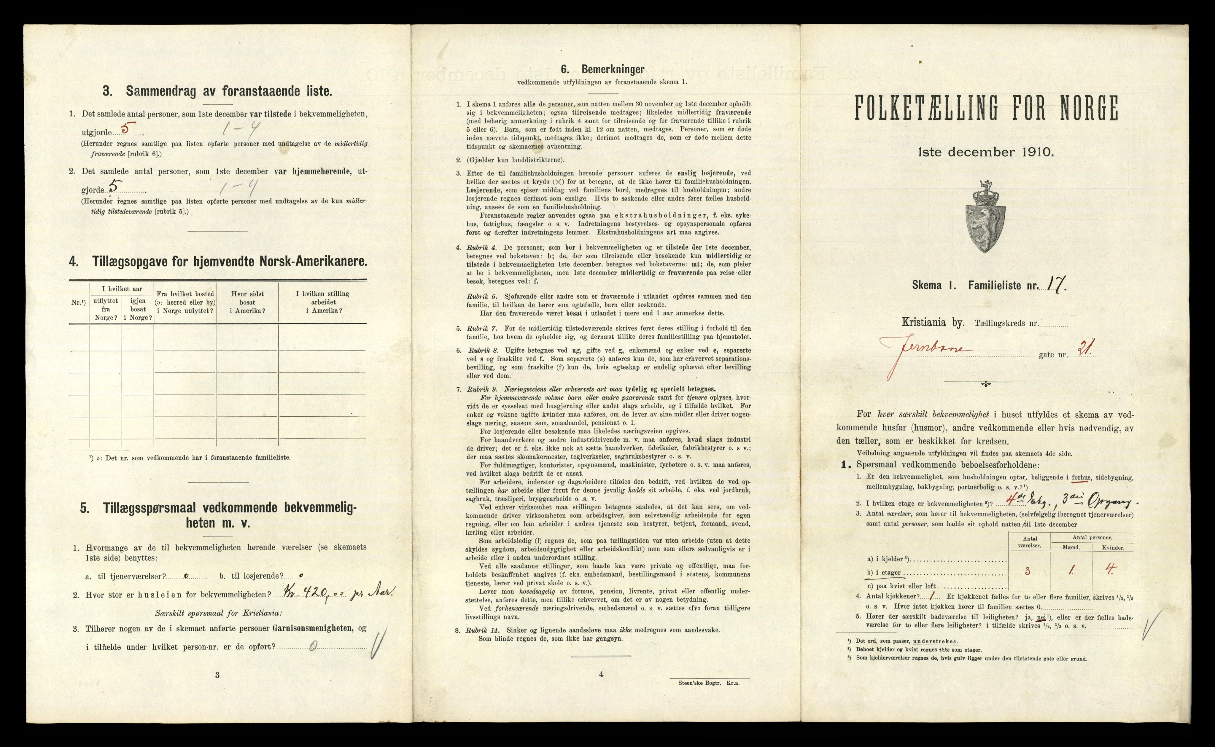 RA, 1910 census for Kristiania, 1910, p. 45853