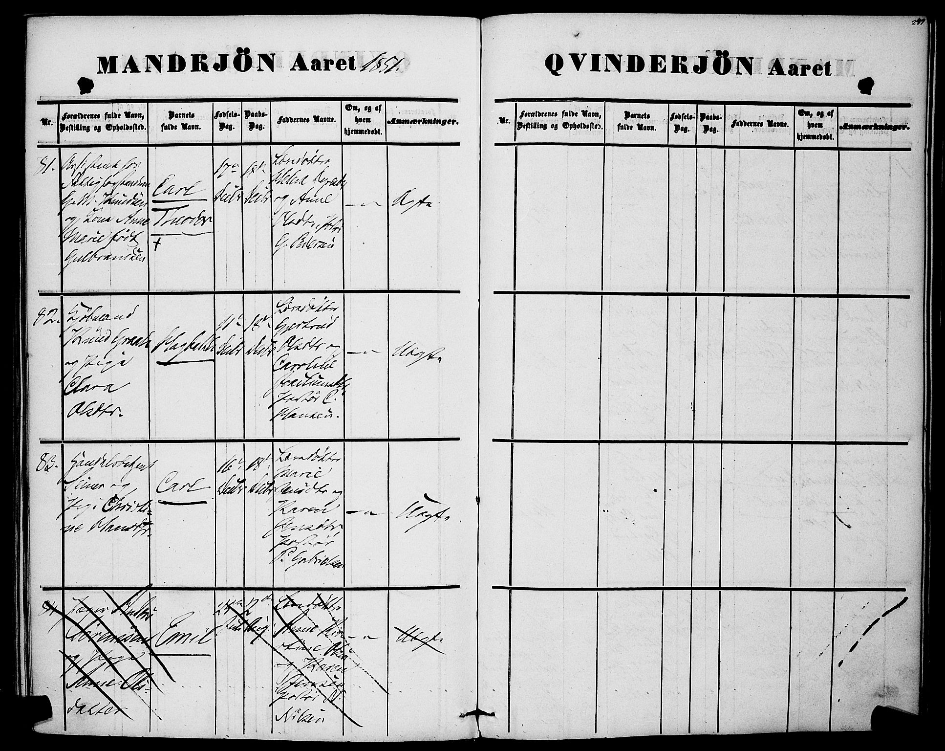 Rikshospitalet prestekontor Kirkebøker, AV/SAO-A-10309b/F/L0003: Parish register (official) no. 3, 1841-1853, p. 249