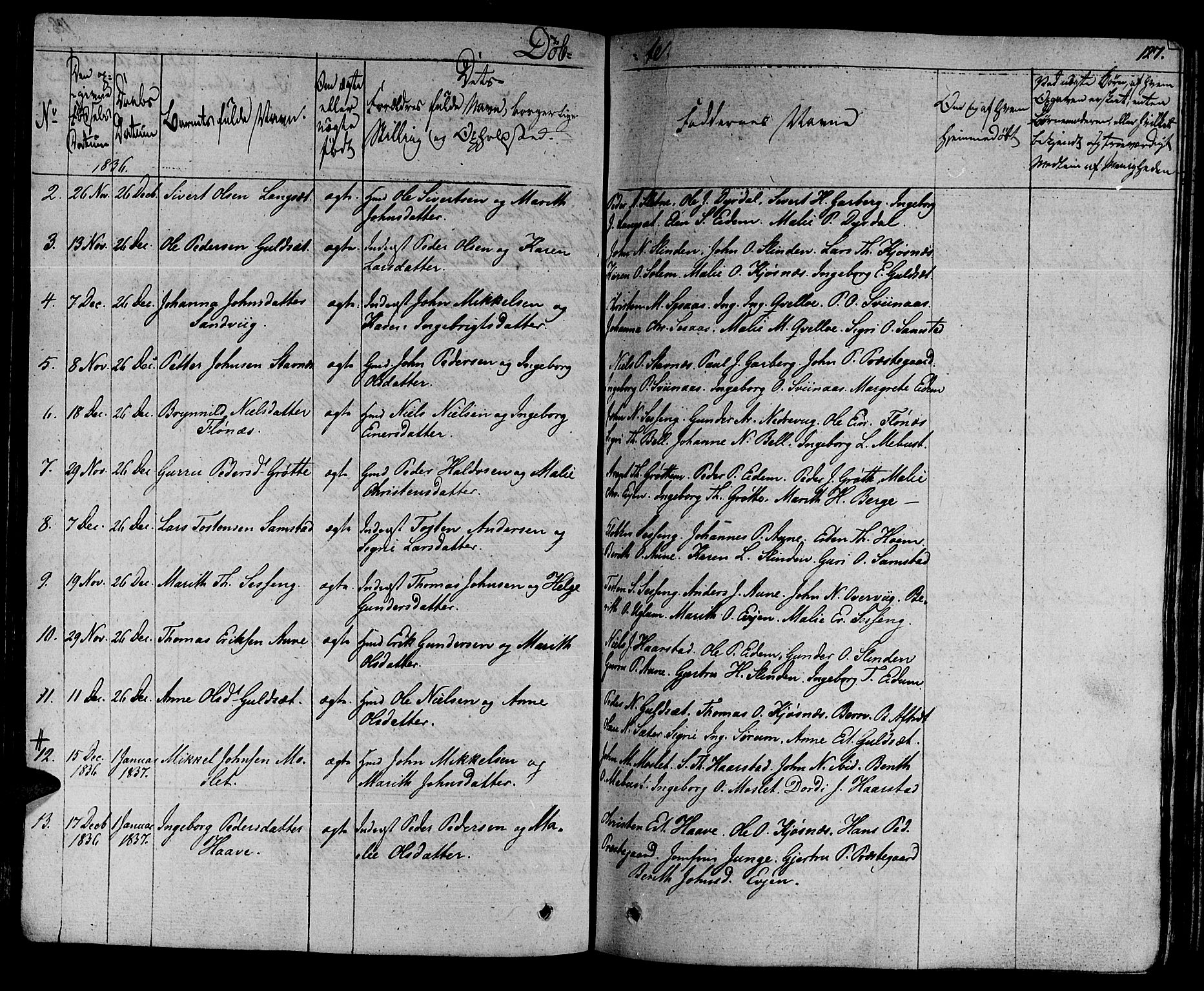 Ministerialprotokoller, klokkerbøker og fødselsregistre - Sør-Trøndelag, SAT/A-1456/695/L1143: Parish register (official) no. 695A05 /1, 1824-1842, p. 127