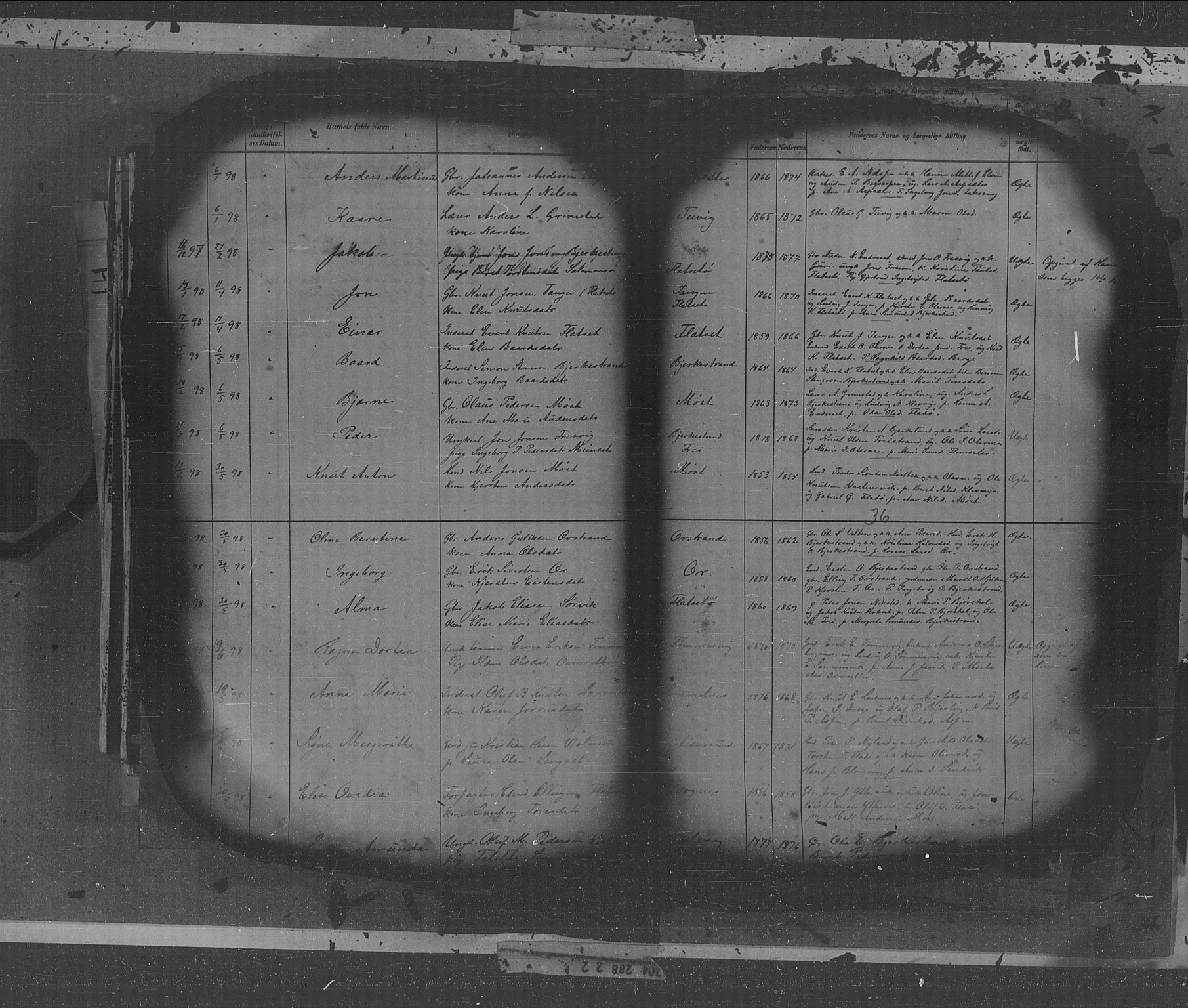 Kristiansund sokneprestkontor, AV/SAT-A-1068/1/I/I1: Parish register (copy) no. 31, 1880-1918, p. 36