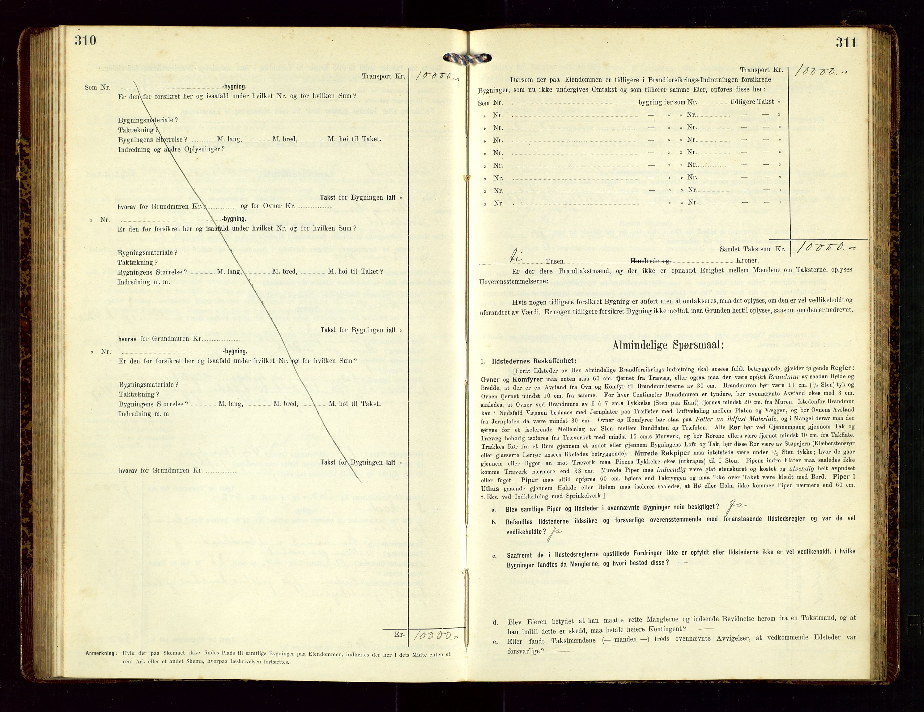 Høyland/Sandnes lensmannskontor, AV/SAST-A-100166/Gob/L0002: "Brandtakstprotokol", 1913-1918, p. 310-311