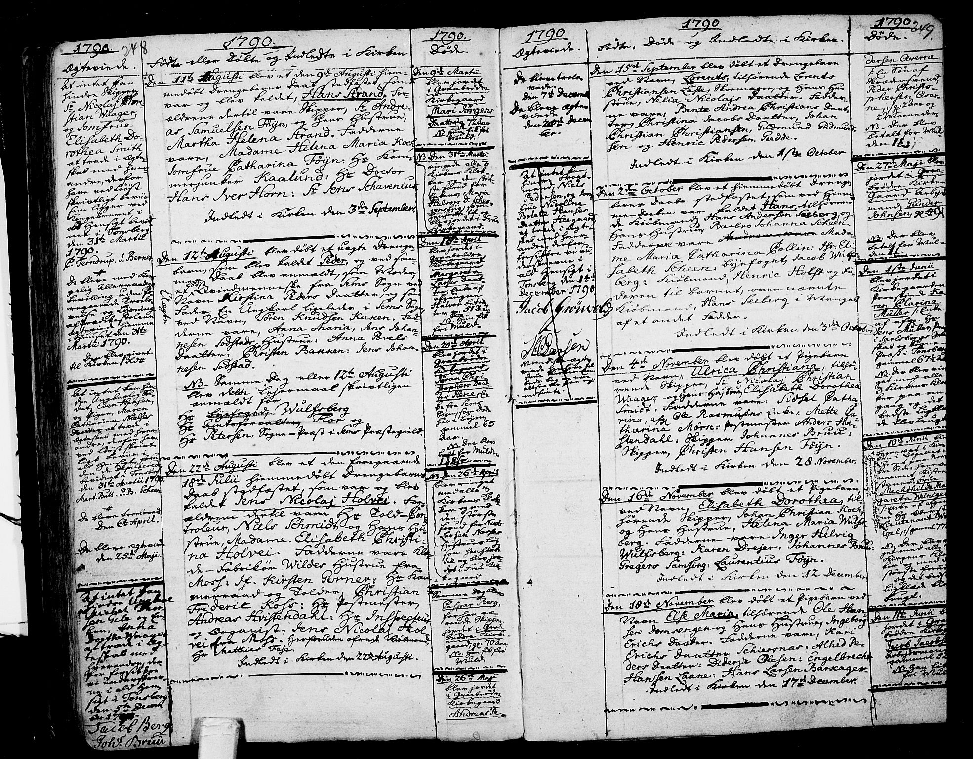 Tønsberg kirkebøker, AV/SAKO-A-330/F/Fb/L0001: Parish register (official) no. II 1, 1690-1796, p. 248-249
