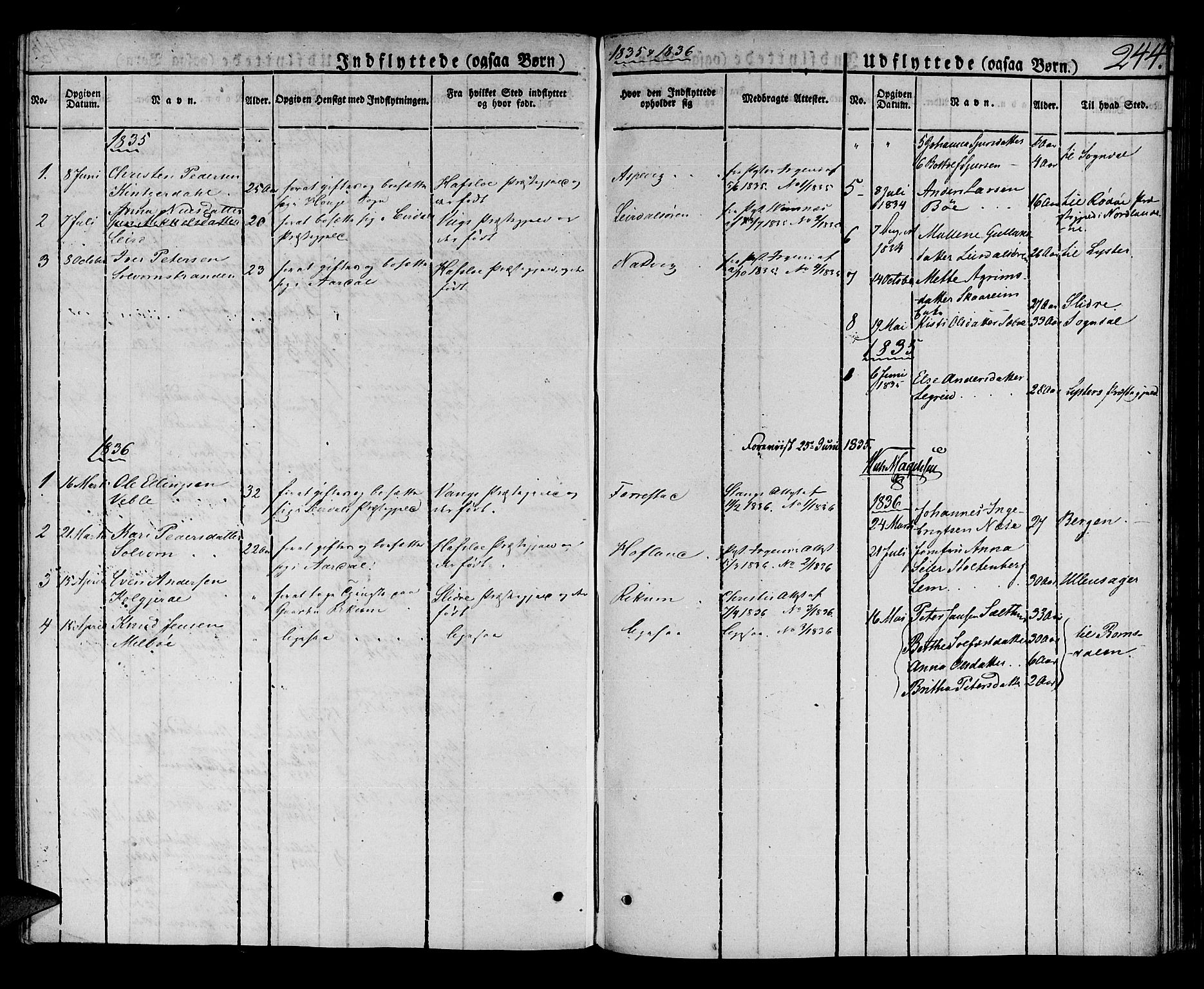 Lærdal sokneprestembete, SAB/A-81201: Parish register (official) no. A 5, 1822-1834, p. 244