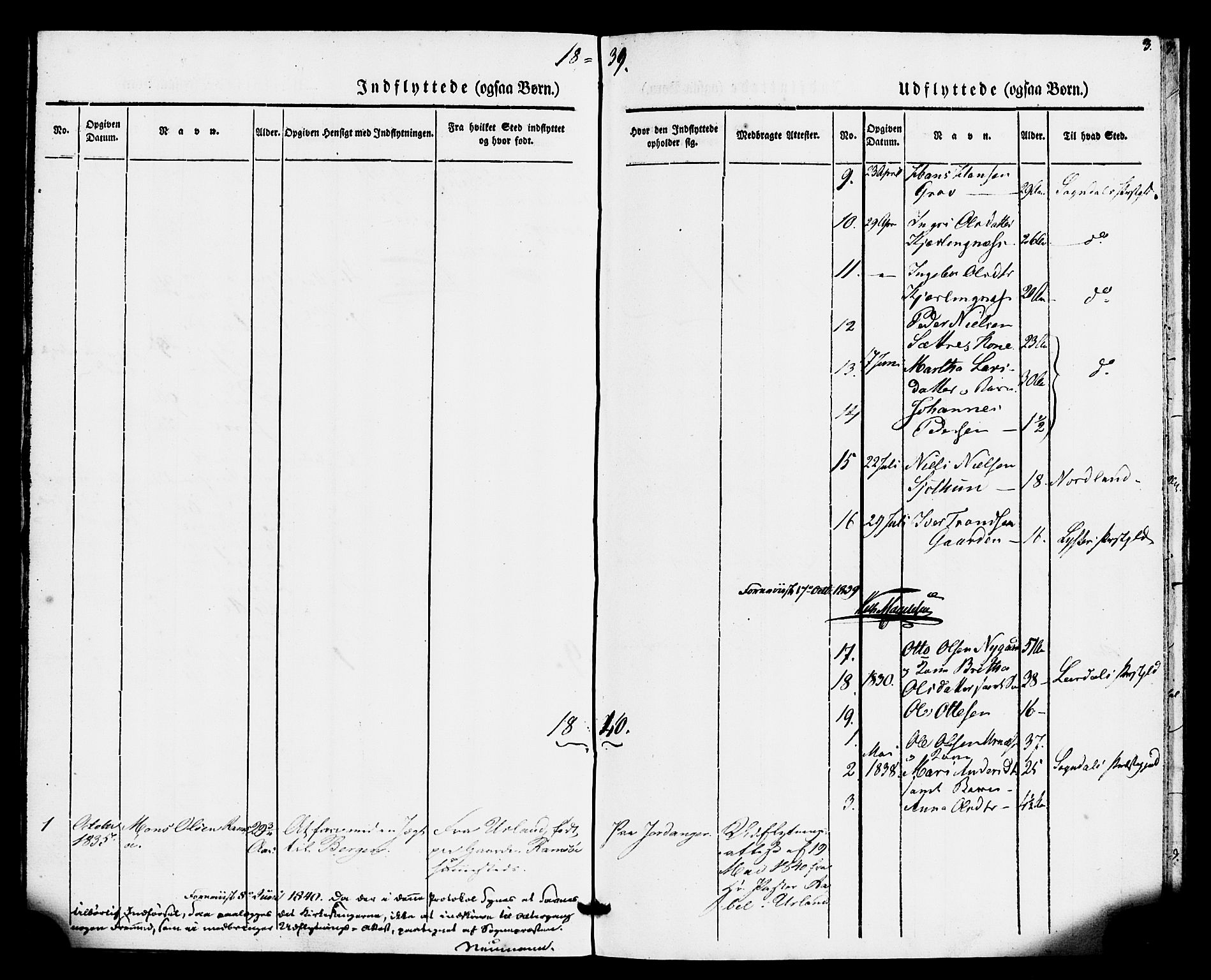 Hafslo sokneprestembete, AV/SAB-A-80301/H/Haa/Haaa/L0015: Parish register (official) no. A 15, 1836-1852, p. 3