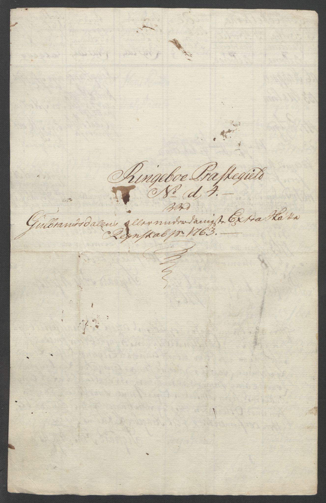 Rentekammeret inntil 1814, Reviderte regnskaper, Fogderegnskap, AV/RA-EA-4092/R17/L1266: Ekstraskatten Gudbrandsdal, 1762-1766, p. 175