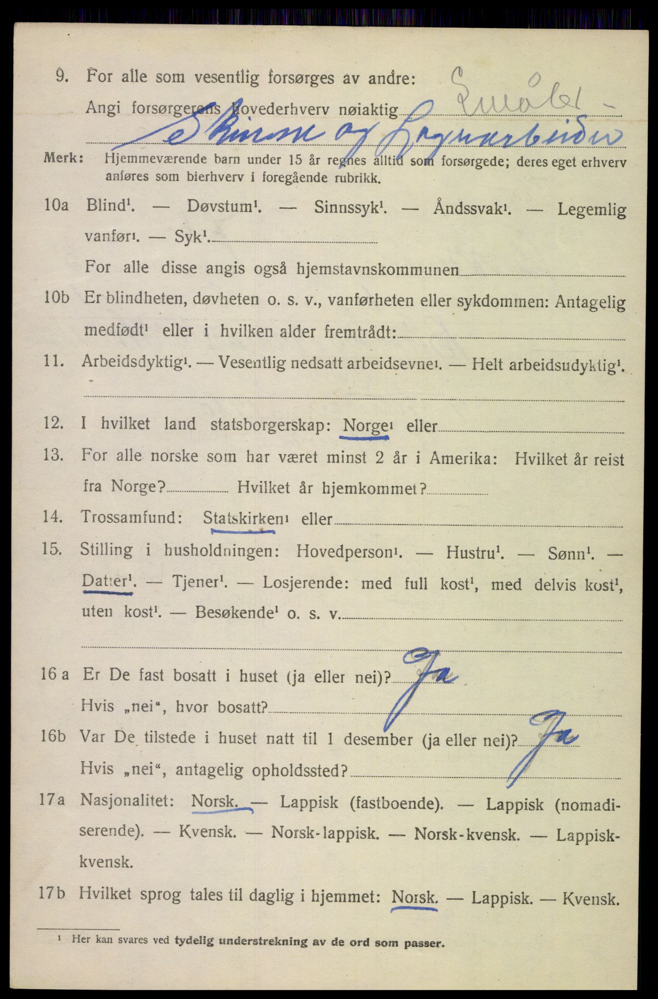 SAT, 1920 census for Ankenes, 1920, p. 1712