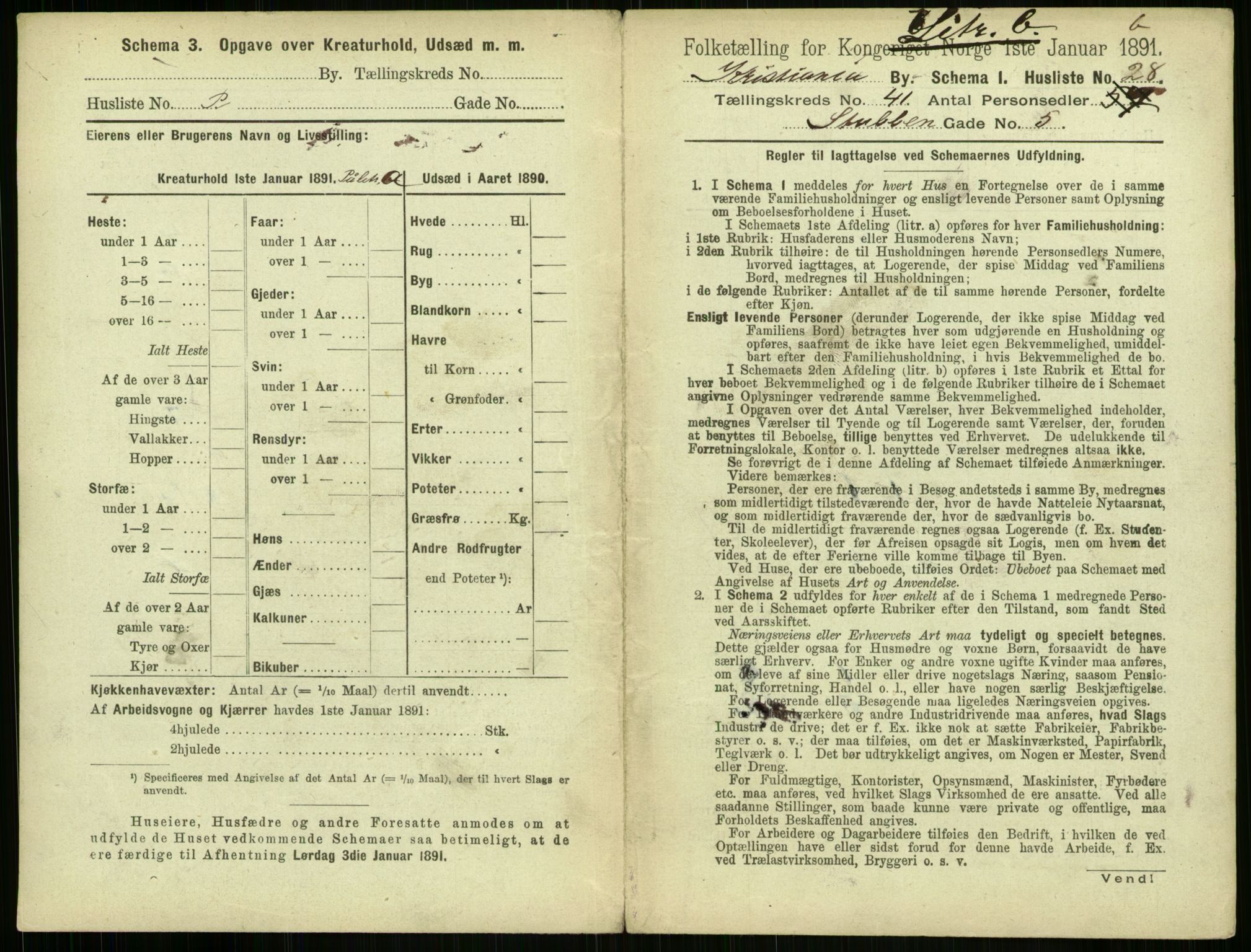 RA, 1891 census for 0301 Kristiania, 1891, p. 23729