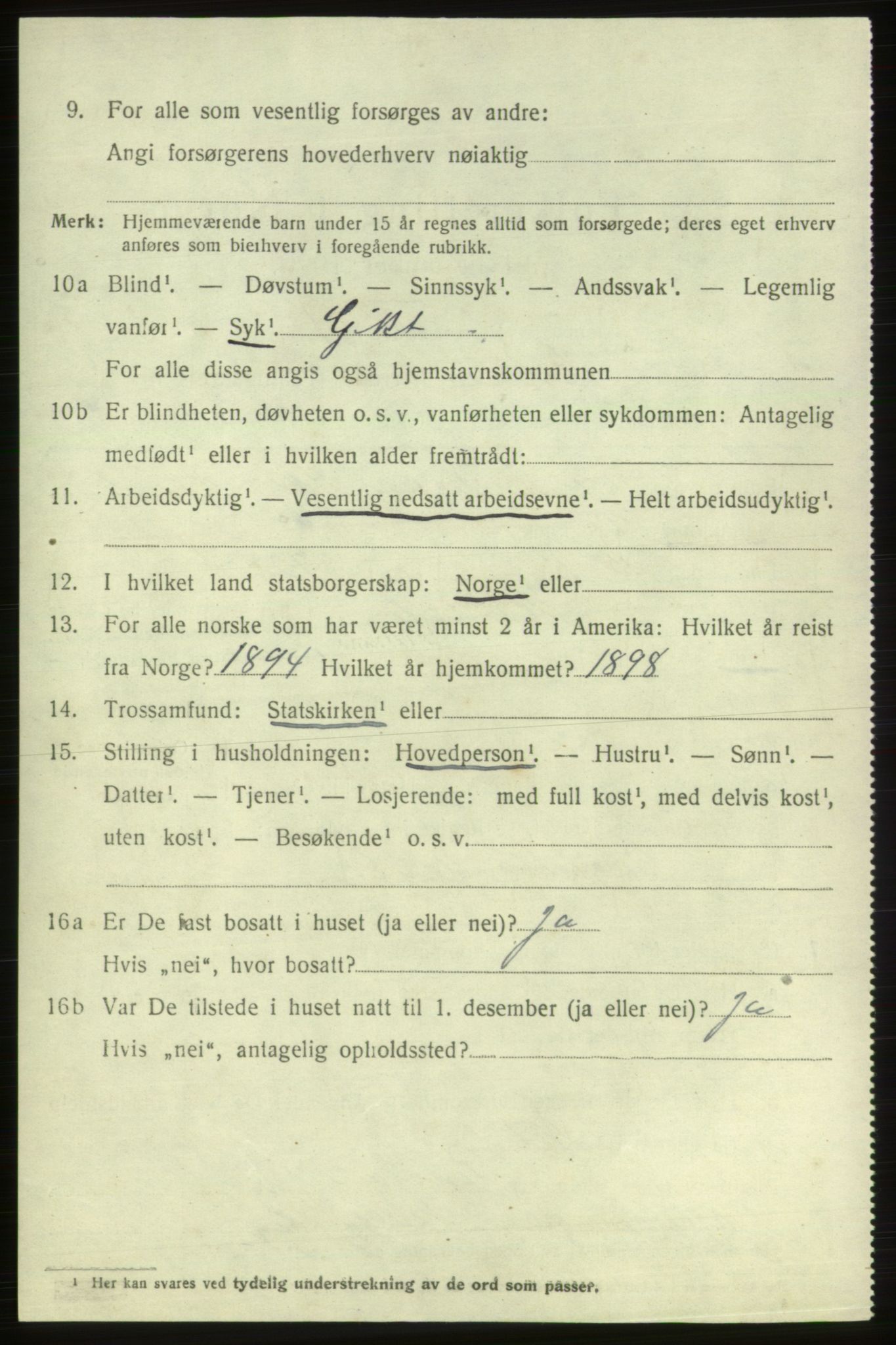 SAB, 1920 census for Etne, 1920, p. 2034