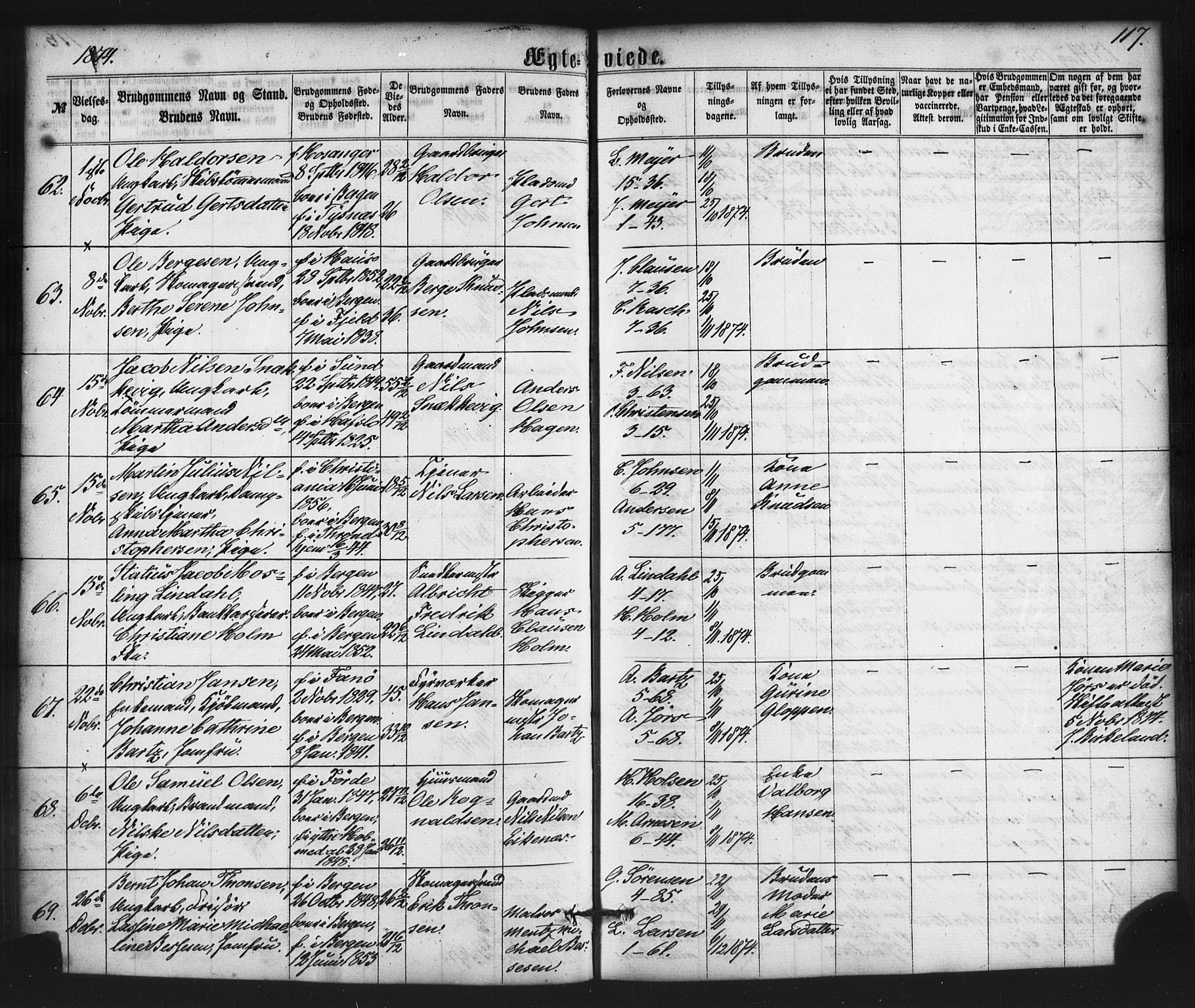 Nykirken Sokneprestembete, AV/SAB-A-77101/H/Haa/L0032: Parish register (official) no. D 2, 1861-1883, p. 117