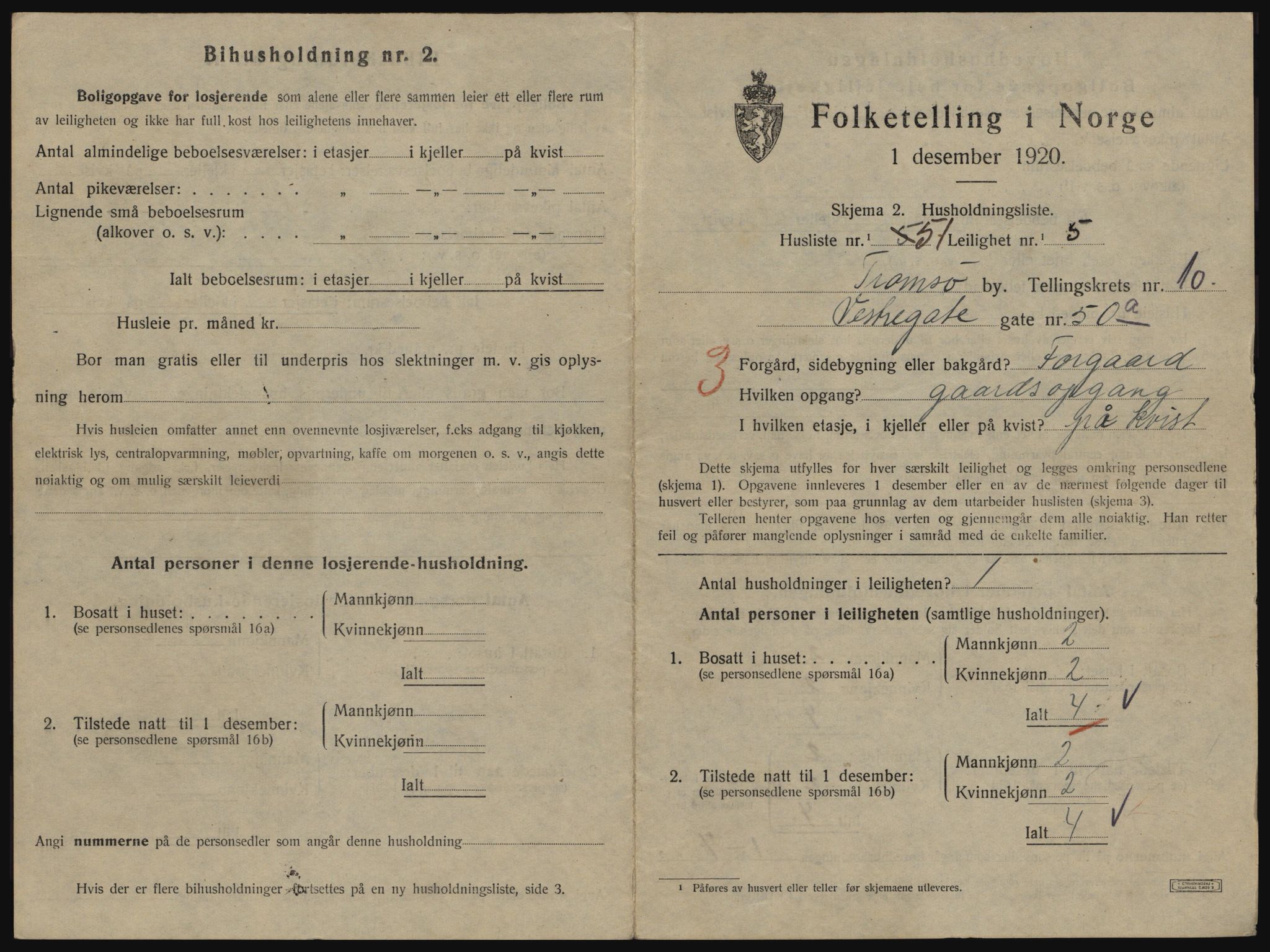 SATØ, 1920 census for Tromsø, 1920, p. 5393