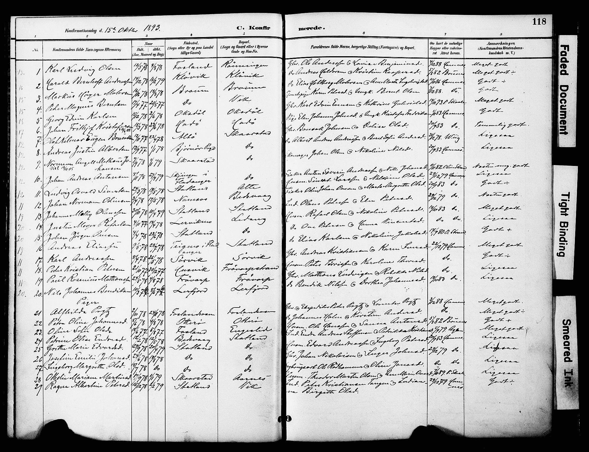 Ministerialprotokoller, klokkerbøker og fødselsregistre - Nord-Trøndelag, SAT/A-1458/774/L0628: Parish register (official) no. 774A02, 1887-1903, p. 118