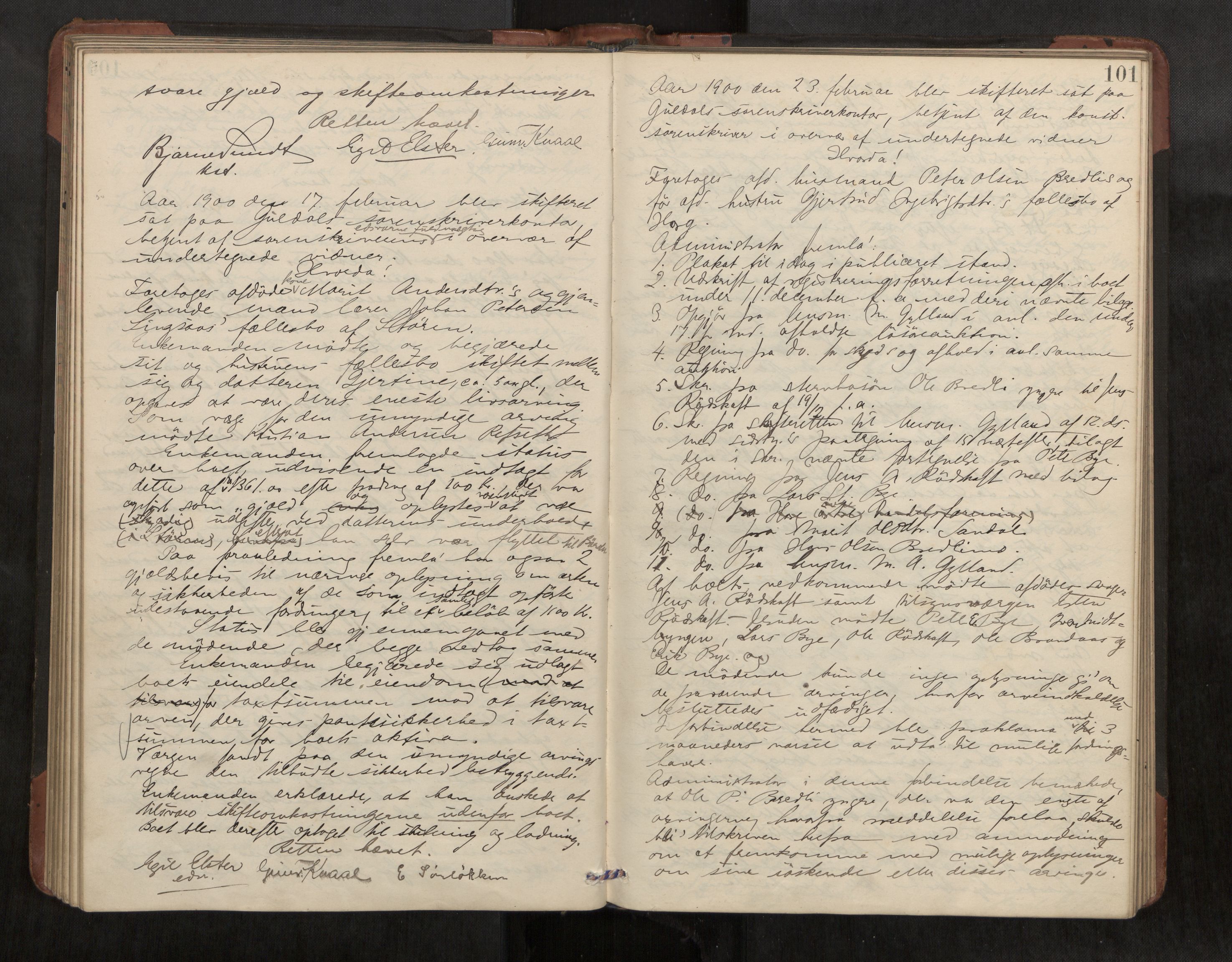 Gauldal sorenskriveri, AV/SAT-A-0014/1/3/3B/L0004: Skiftebehandlingsprotokoll, 1896-1905, p. 101