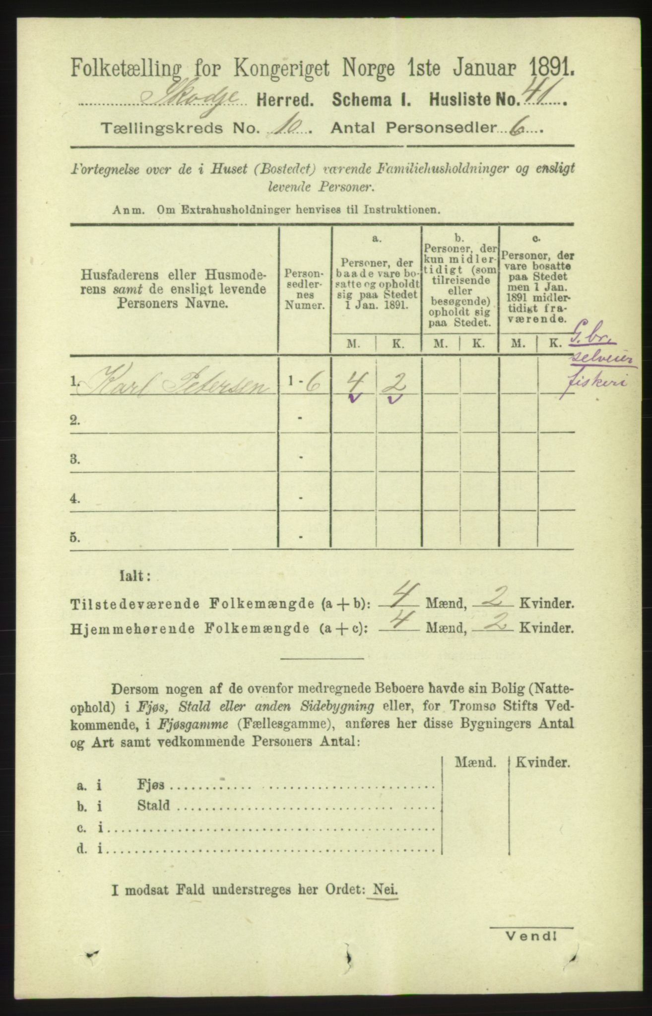 RA, 1891 census for 1529 Skodje, 1891, p. 2000