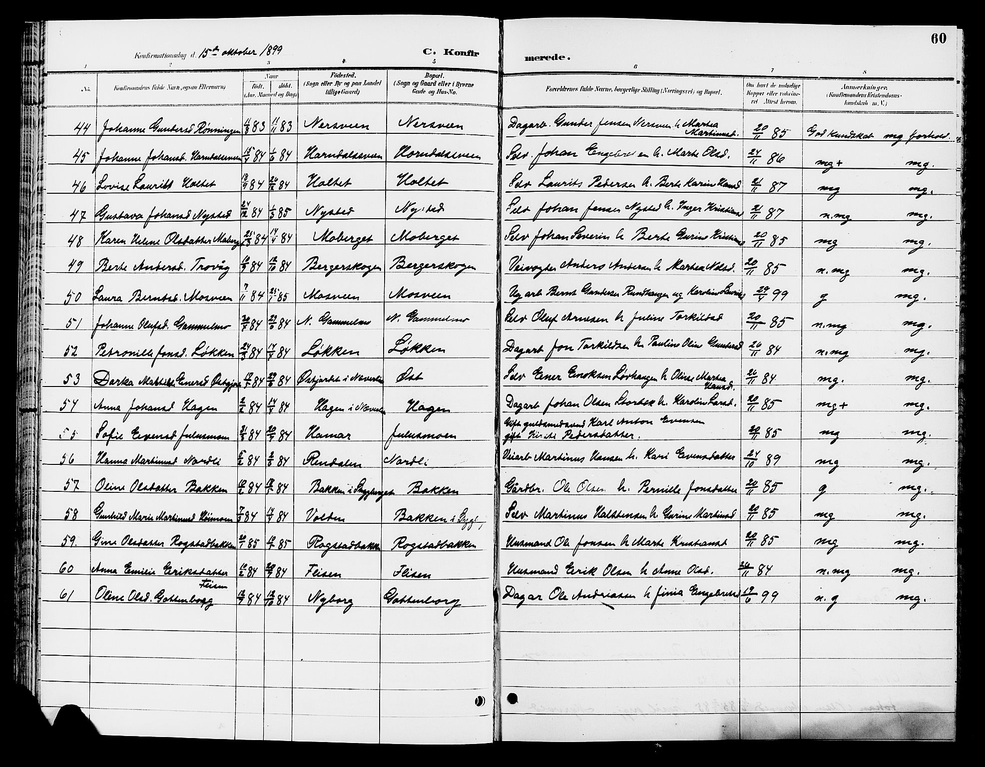Elverum prestekontor, SAH/PREST-044/H/Ha/Hab/L0007: Parish register (copy) no. 7, 1896-1914, p. 60