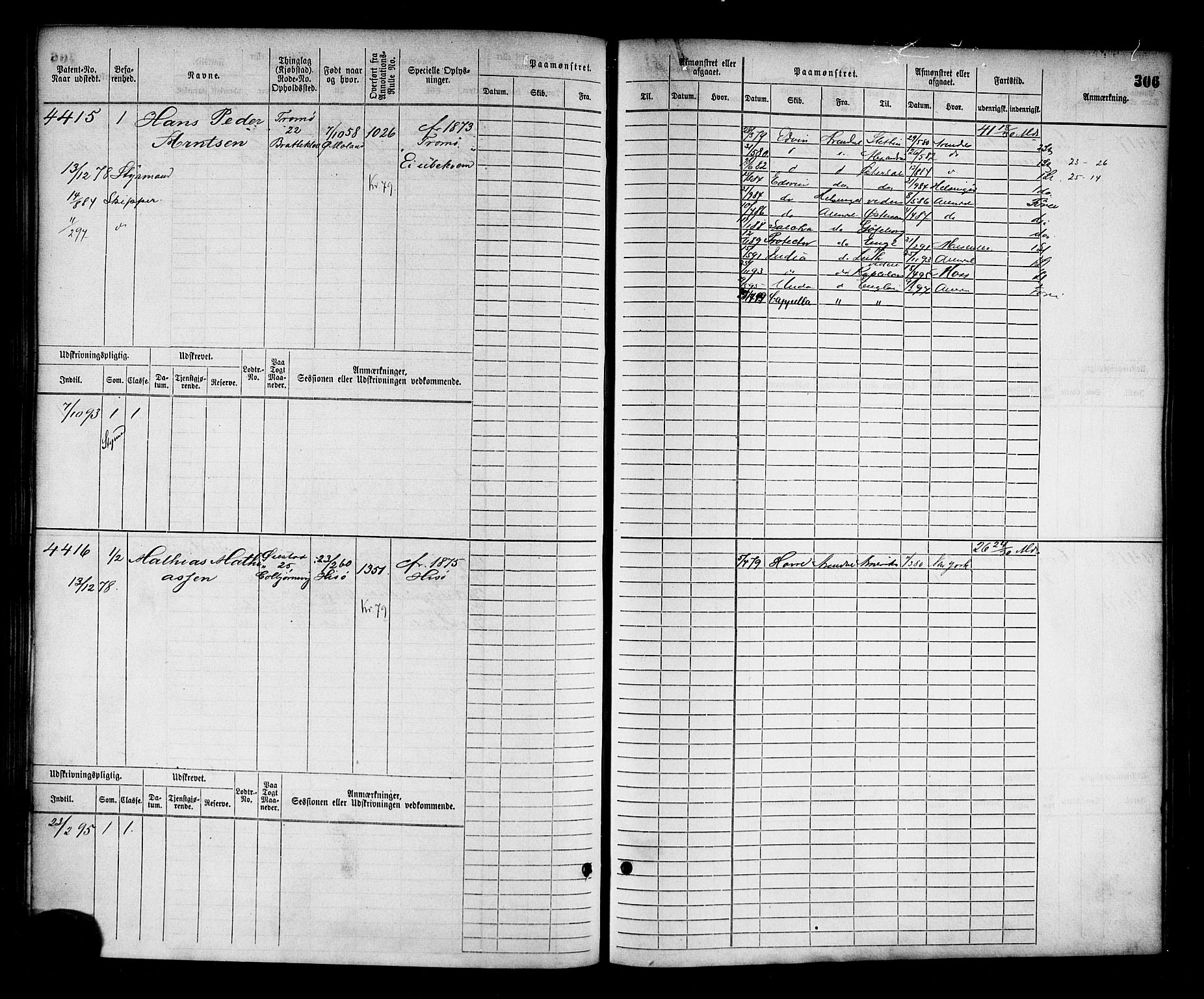 Arendal mønstringskrets, SAK/2031-0012/F/Fb/L0015: Hovedrulle nr 3807-4568, S-13, 1872-1900, p. 315