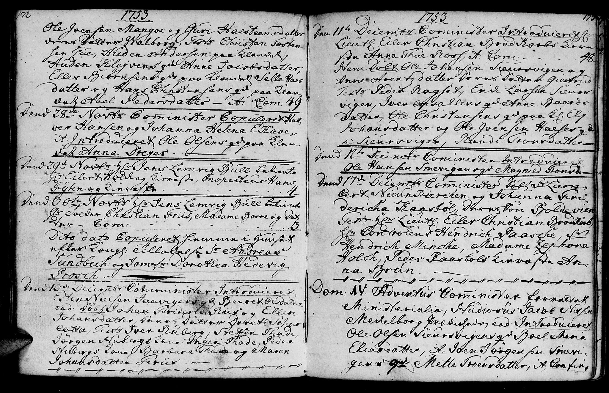 Ministerialprotokoller, klokkerbøker og fødselsregistre - Møre og Romsdal, SAT/A-1454/572/L0839: Parish register (official) no. 572A02, 1739-1754, p. 172-173