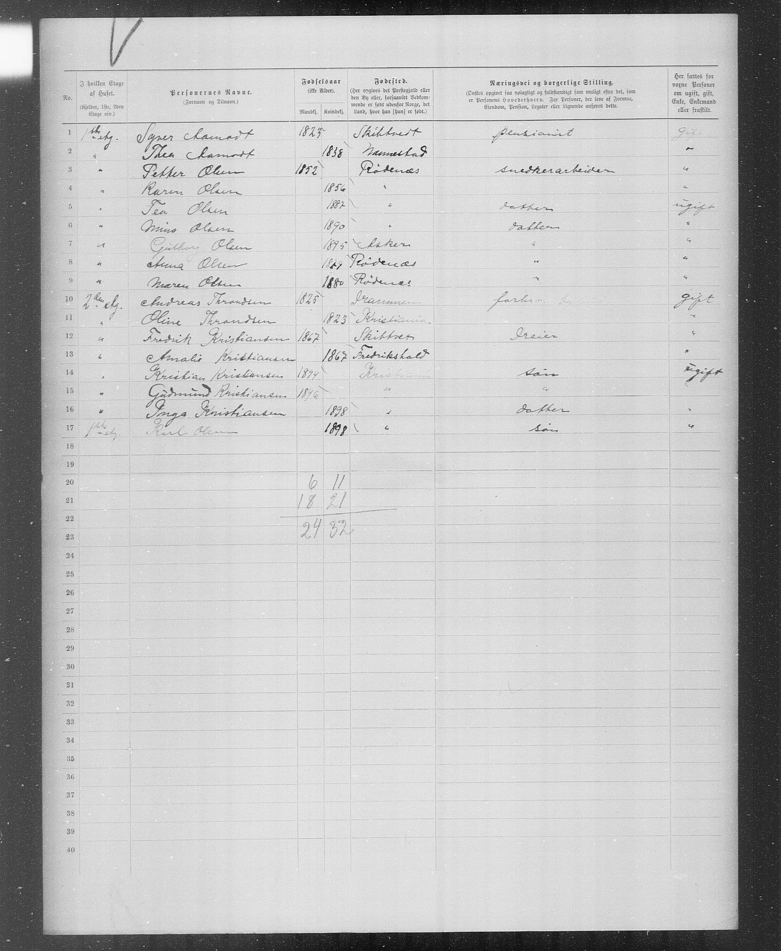 OBA, Municipal Census 1899 for Kristiania, 1899, p. 3295