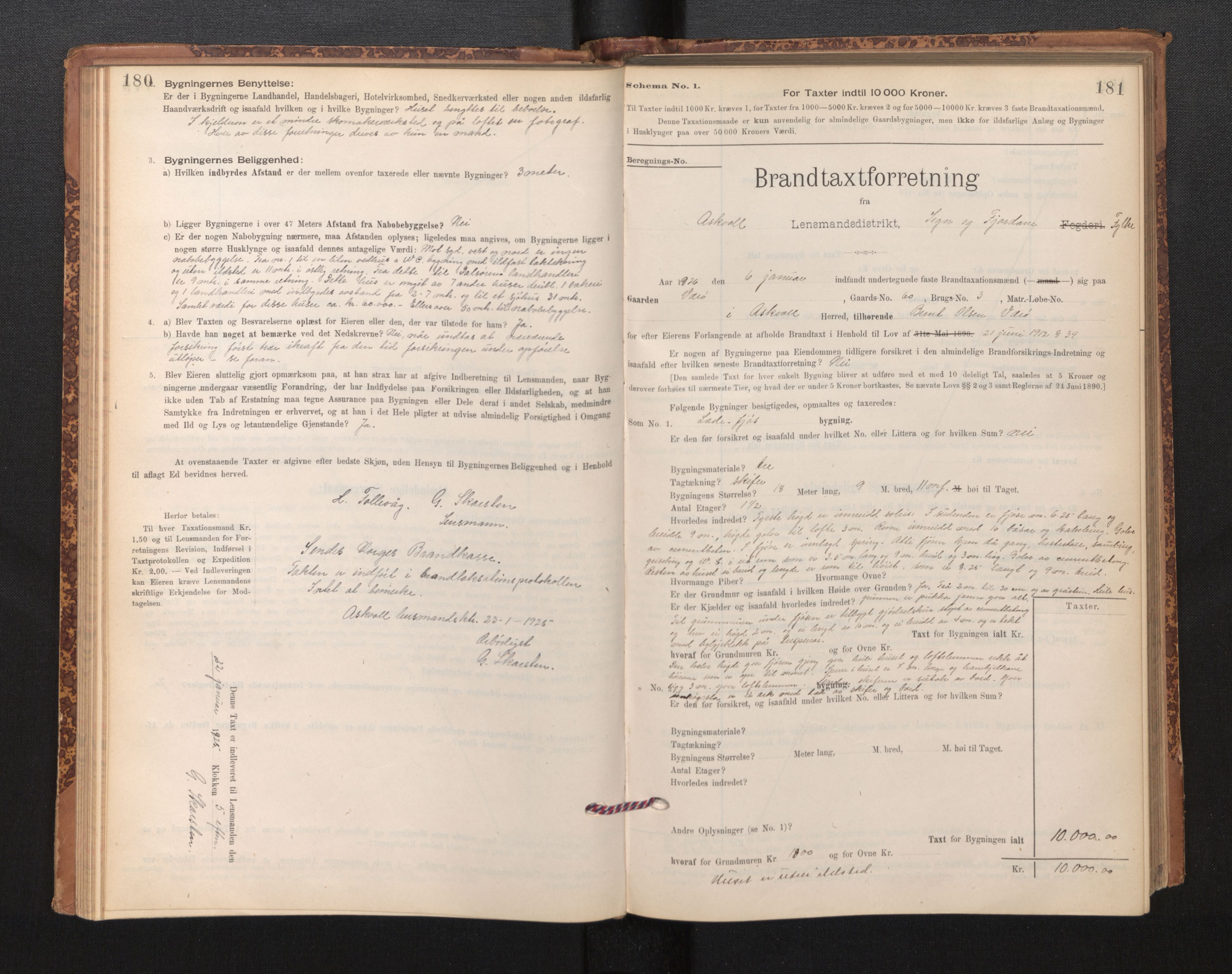 Lensmannen i Askvoll, AV/SAB-A-26301/0012/L0004: Branntakstprotokoll, skjematakst og liste over branntakstmenn, 1895-1932, p. 180-181