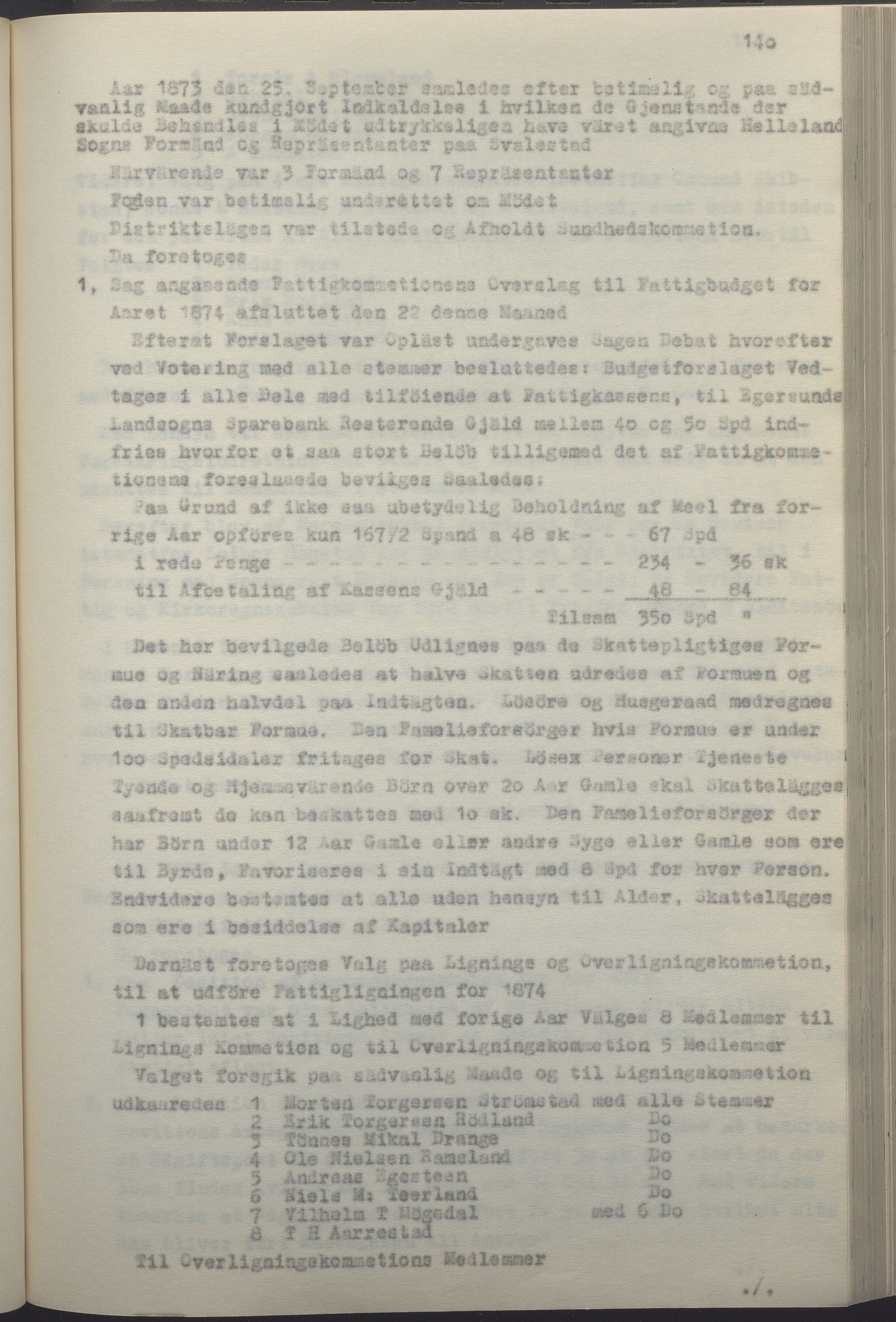 Helleland kommune - Formannskapet, IKAR/K-100479/A/Ab/L0002: Avskrift av møtebok, 1866-1887, p. 140