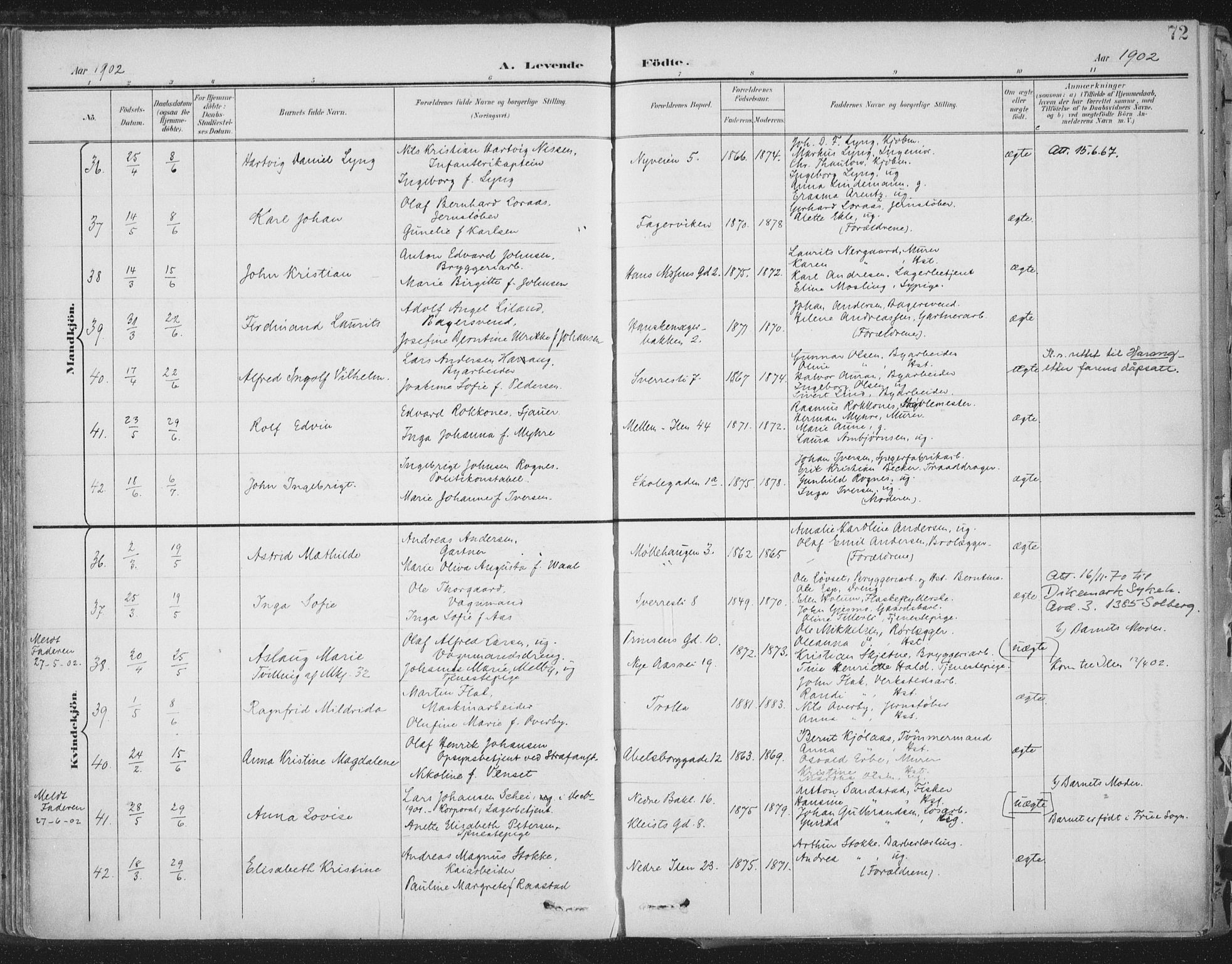 Ministerialprotokoller, klokkerbøker og fødselsregistre - Sør-Trøndelag, AV/SAT-A-1456/603/L0167: Parish register (official) no. 603A06, 1896-1932, p. 72