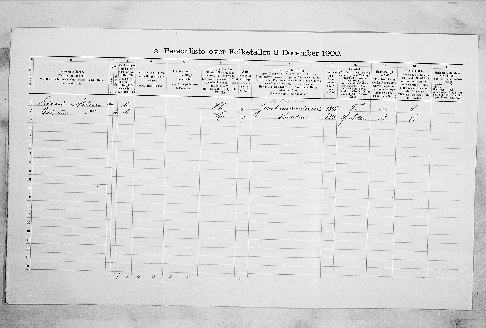 RA, 1900 census for Drammen, 1900, p. 13951